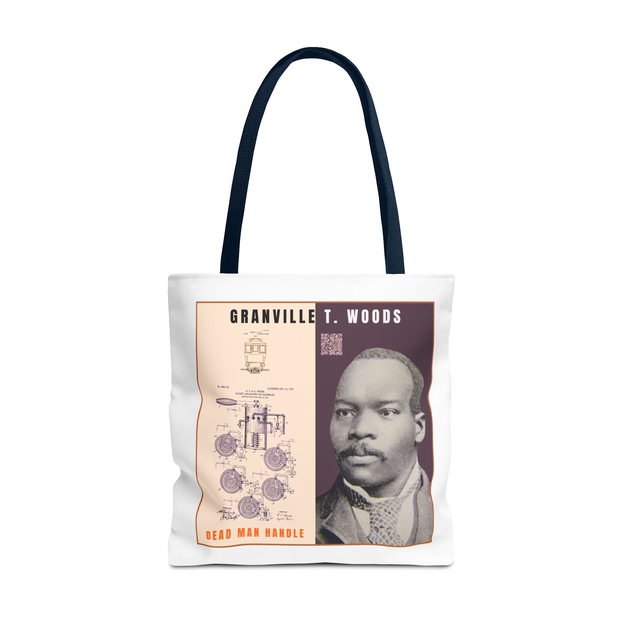 Granville T. Woods Historical Portrait Tote Bag (White)