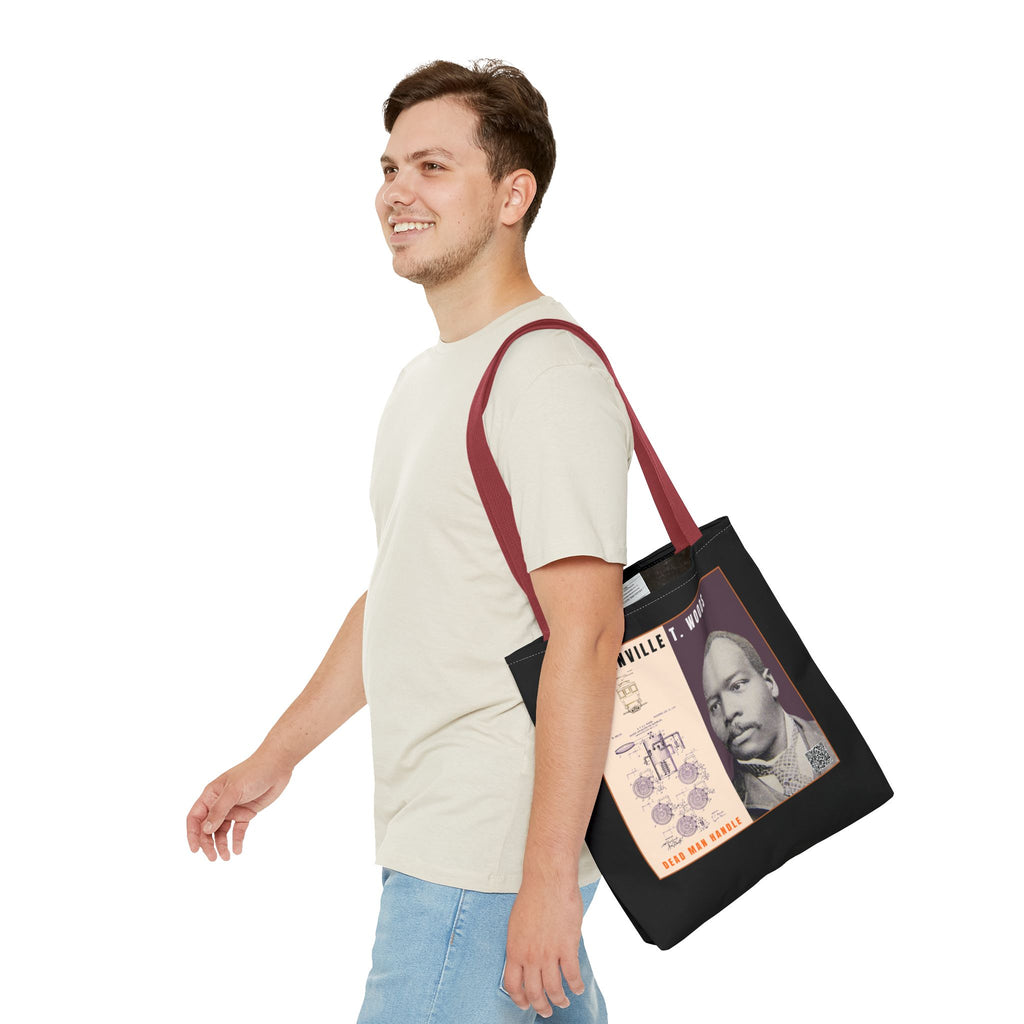 Granville T. Woods Historical Portrait Tote Bag (Black)