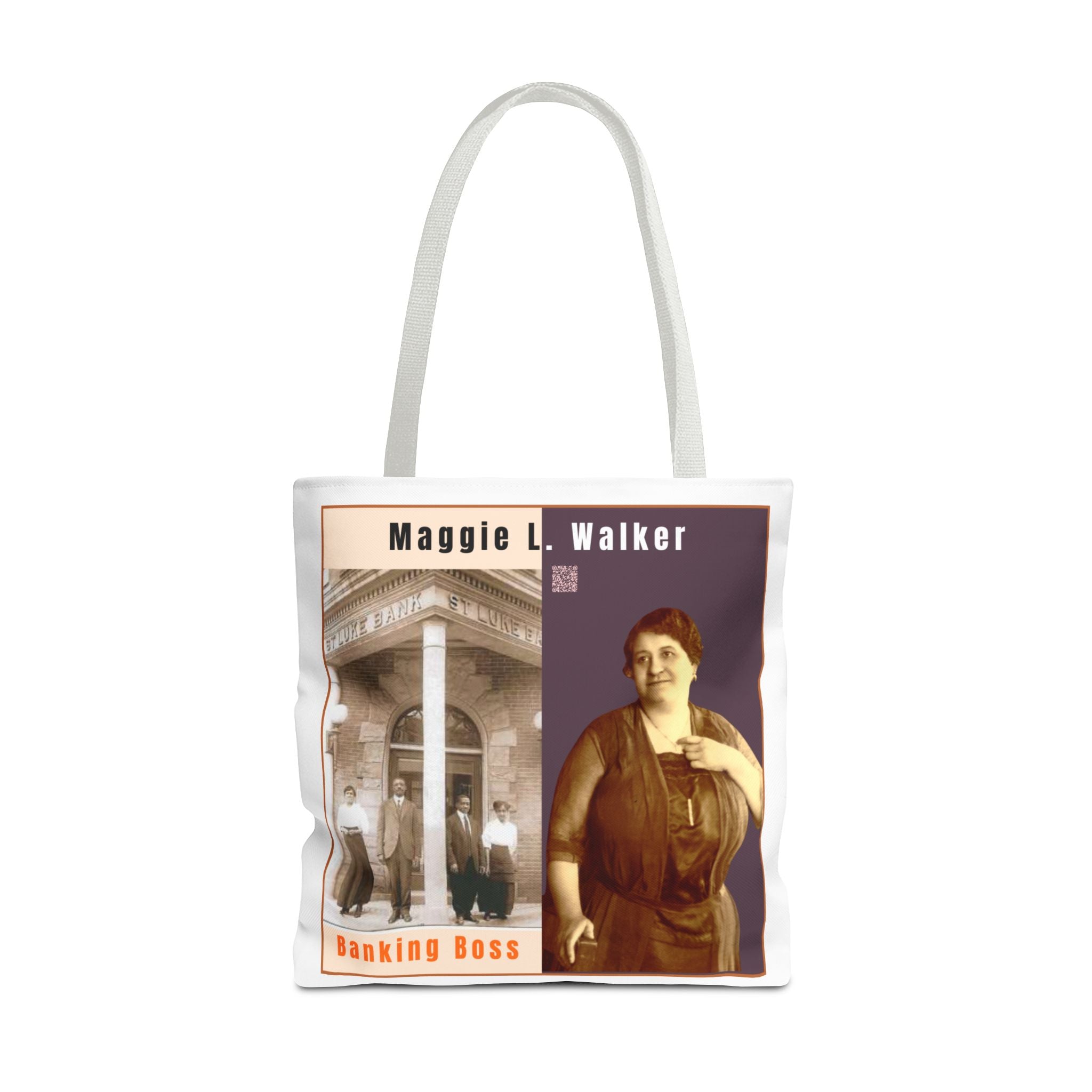 Maggie L. Walker Graphic Tote Bag — Black and Bold Historical Icon Design