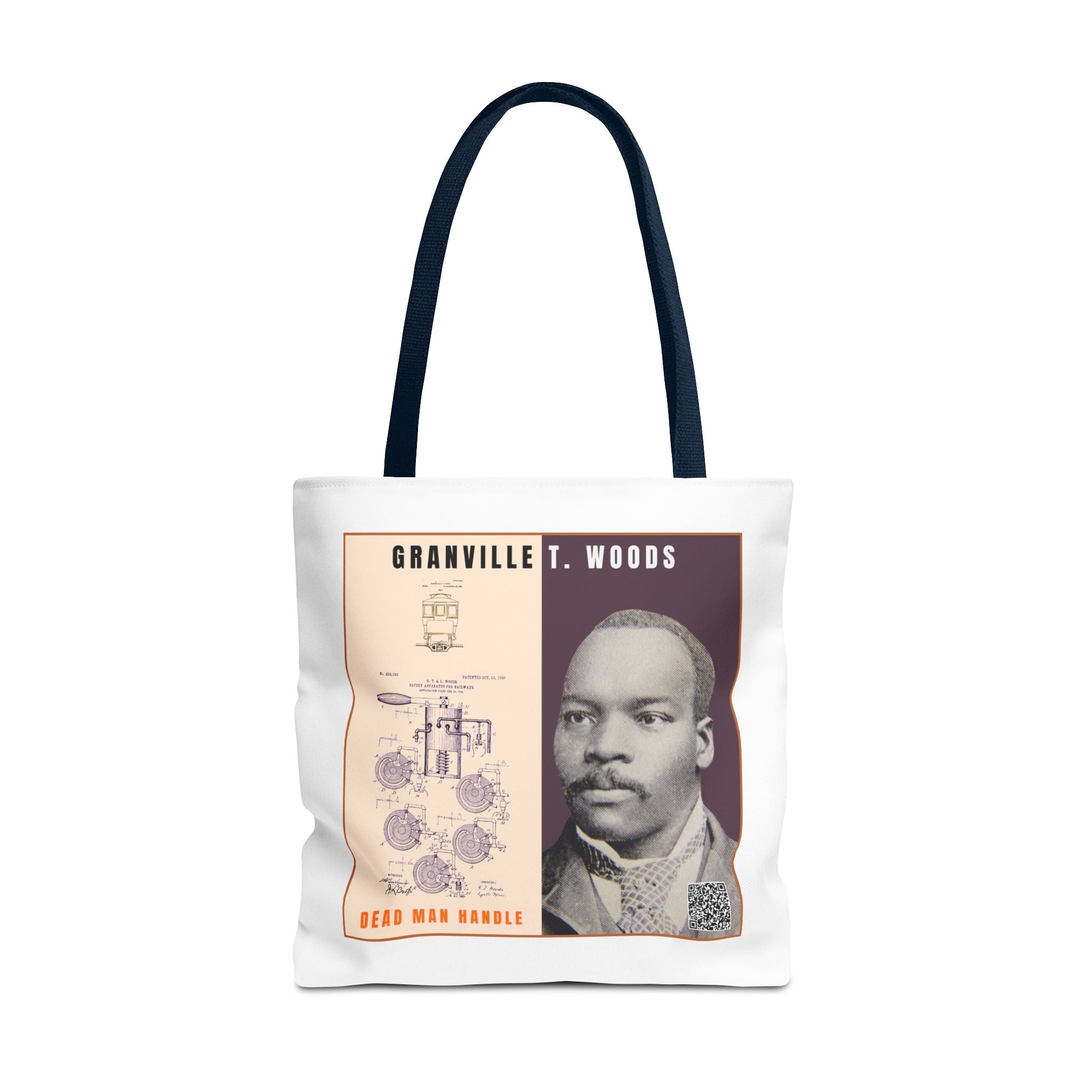 Granville T. Woods Historical Portrait Tote Bag (White)