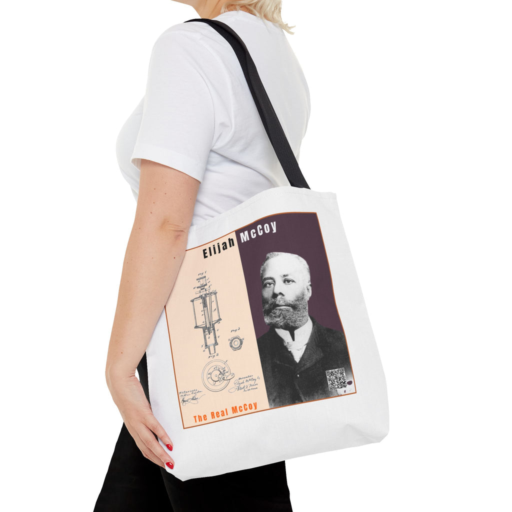 Defend Black Memories: Elijah McCoy Historical Portrait AOP Tote Bag