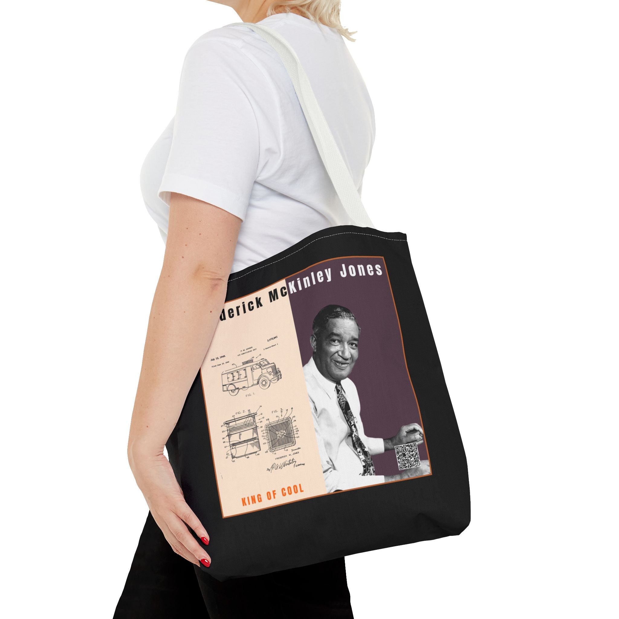 Frederick McKinley Jones, Historical Portrait Tote Bag (Black)
