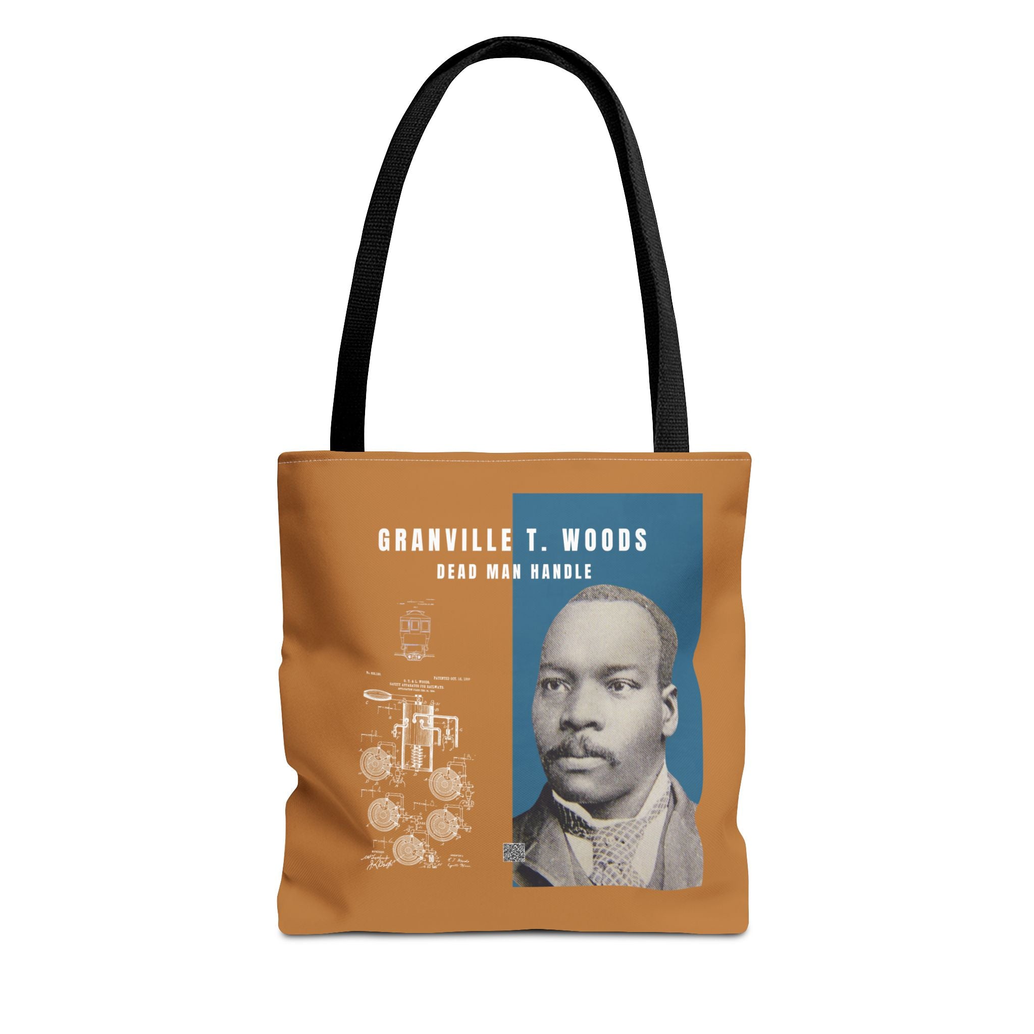 Granville T. Woods Historical Portrait Tote Bag (Light Brown)