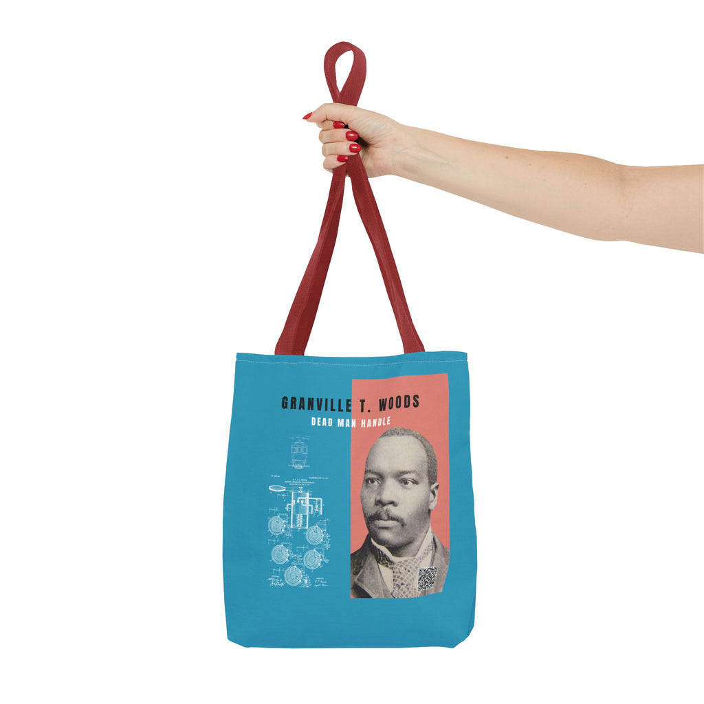Granville T. Woods Historical Portrait Tote Bag (Turquoise)