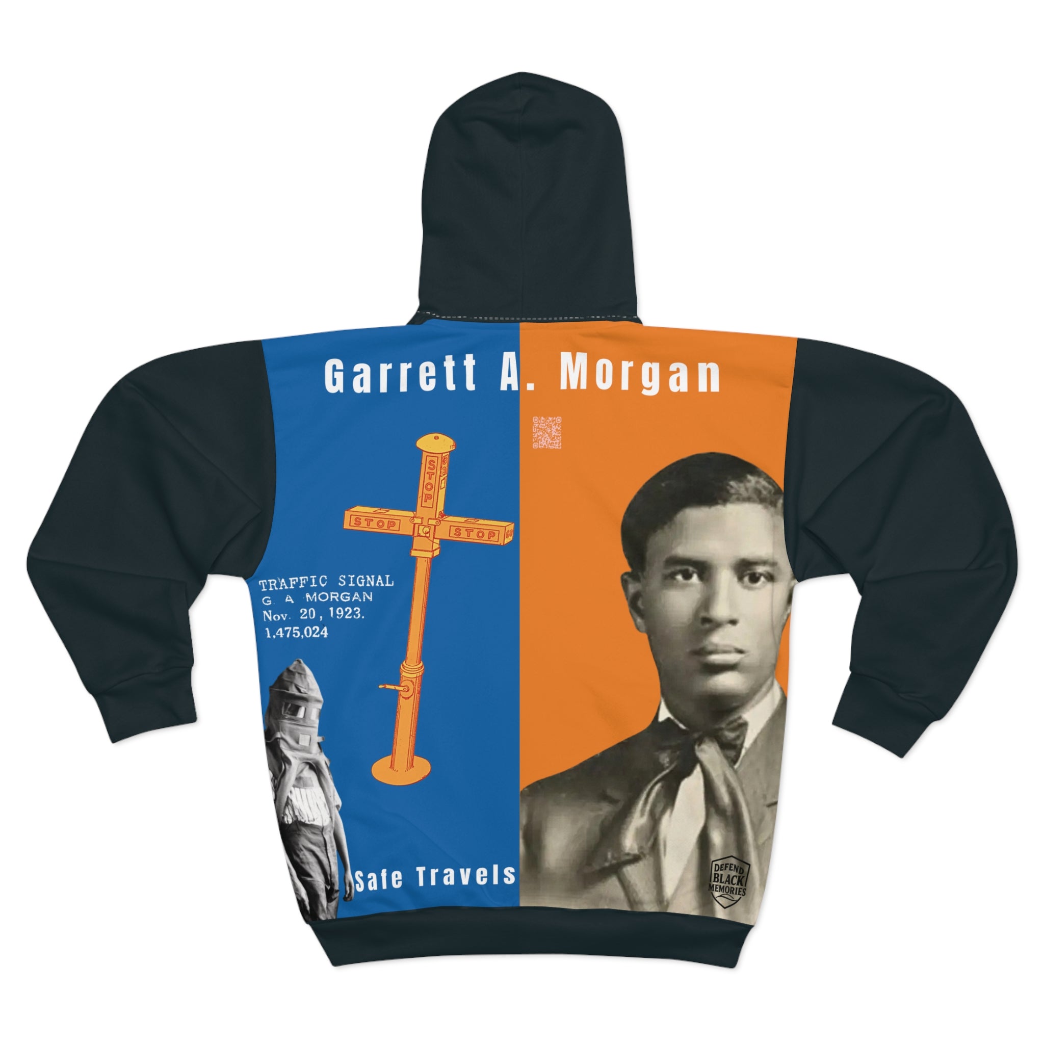 Jan Ernst Matzeliger  AOP Back Graphic, Zip Hoodie-Grey (City Champs)