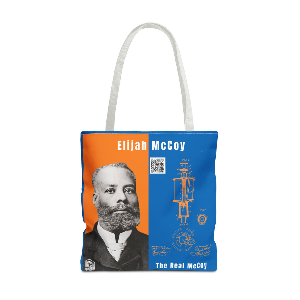 Elijah McCoy 'The Real McCoy' Tote Bag — Inspirational History Tribute (White)