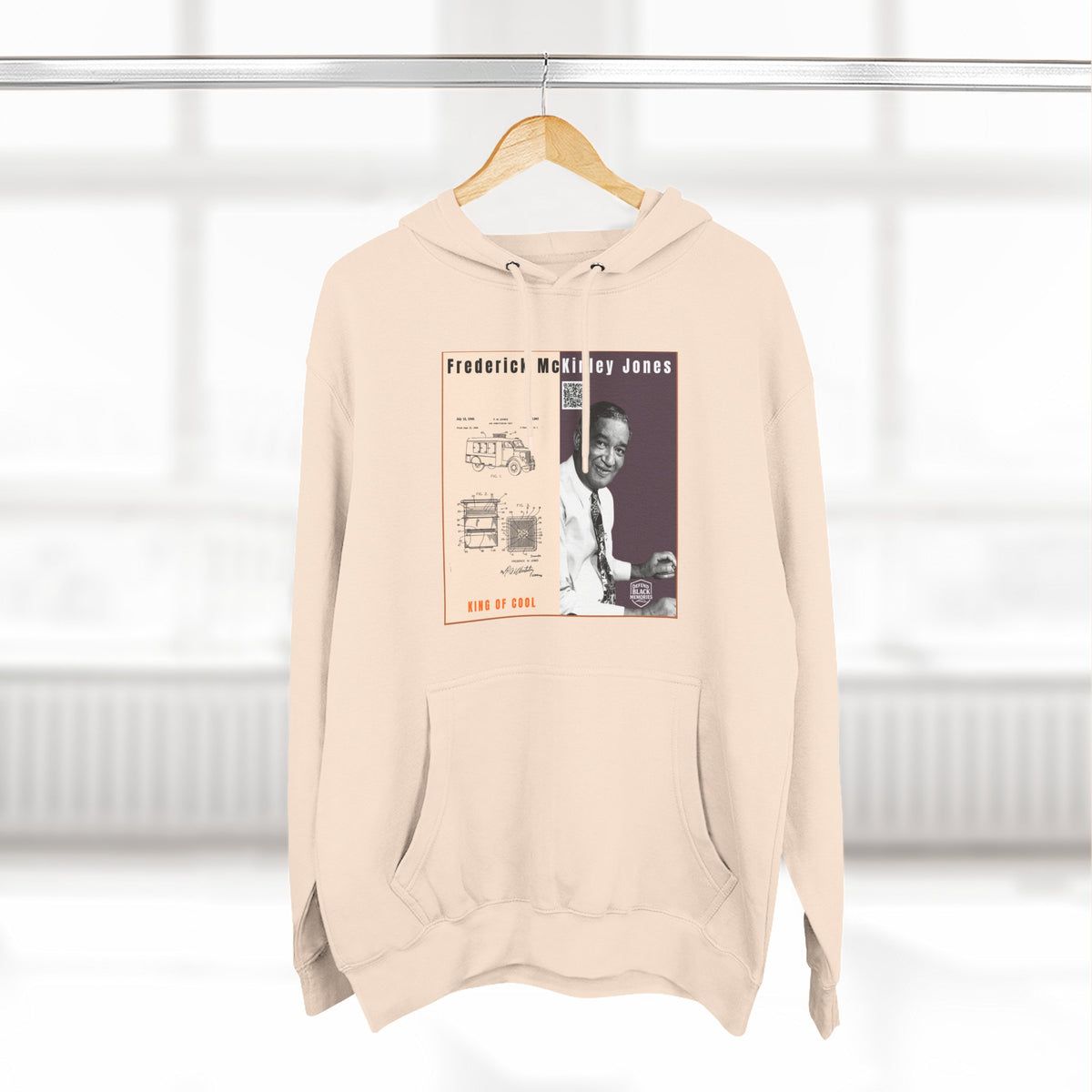 Frederick McKinley Jones, Unisex, Three-panel Historical Portrait Hoodie (City Champs)