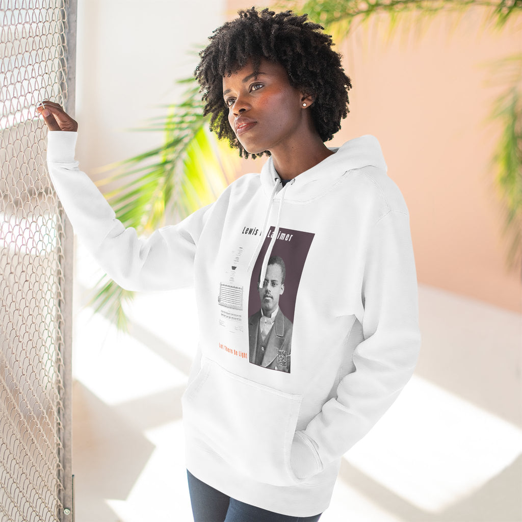 Defend Black Memories: Lewis H. Latimer Three-panel Historical Black Portrait Hoodie