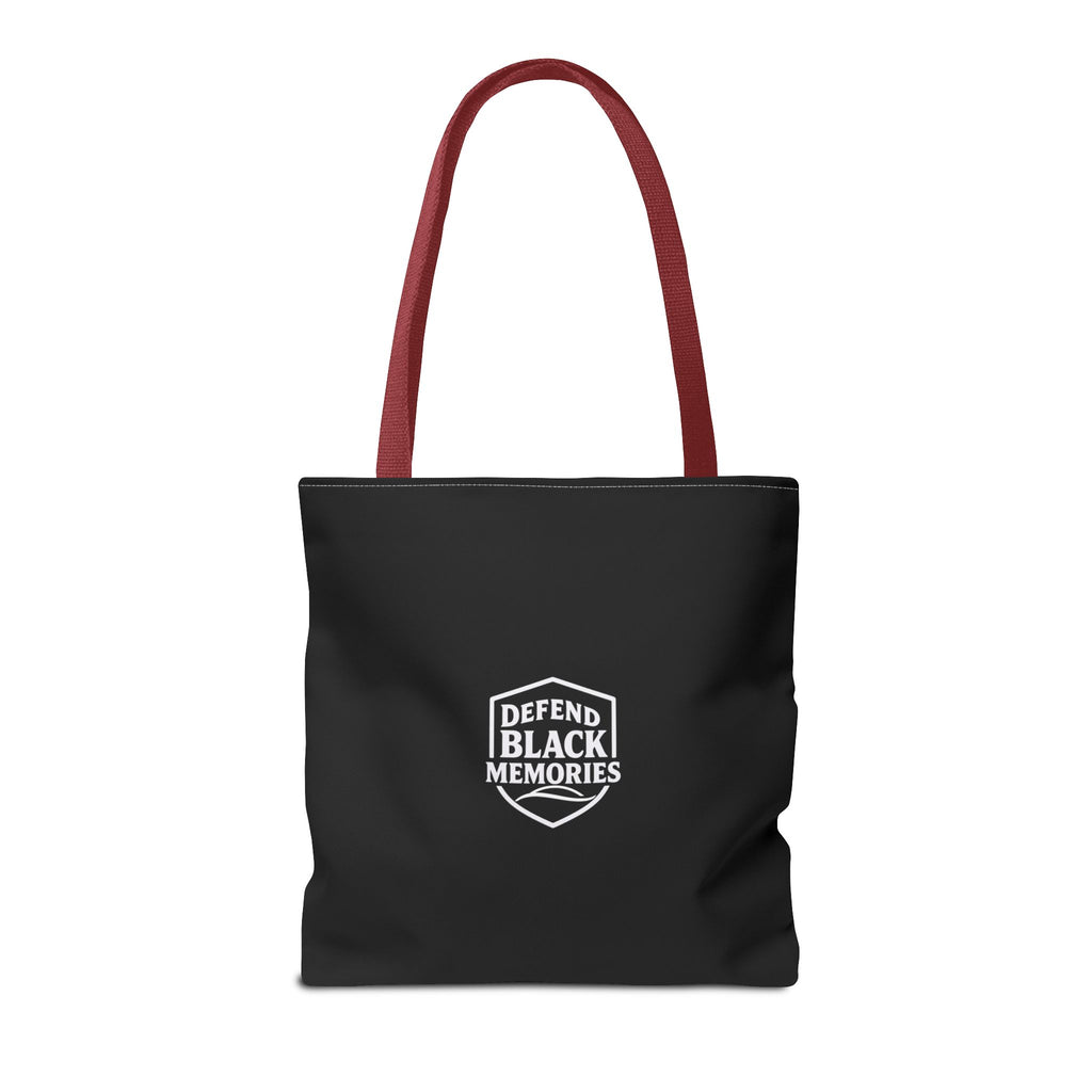 Granville T. Woods Historical Portrait Black Tote Bag (Trans/Dark Cerulean Block)