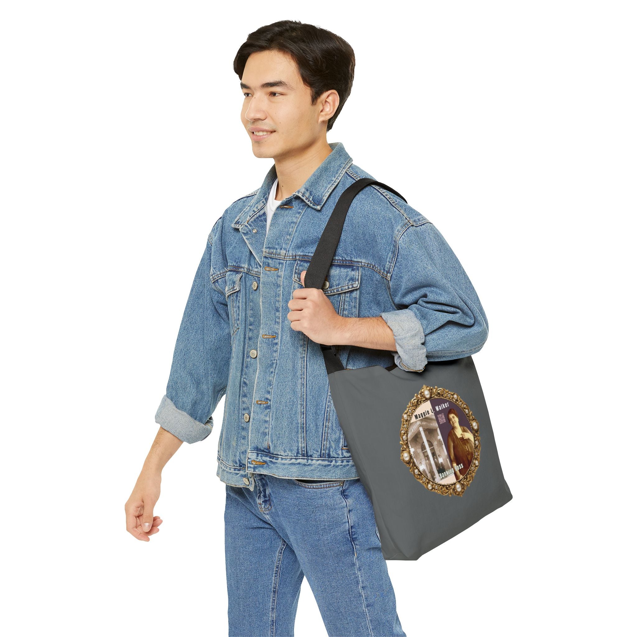 Maggie L Walker Brooch Logo Shoulder Bag (Dark Slate Grey)