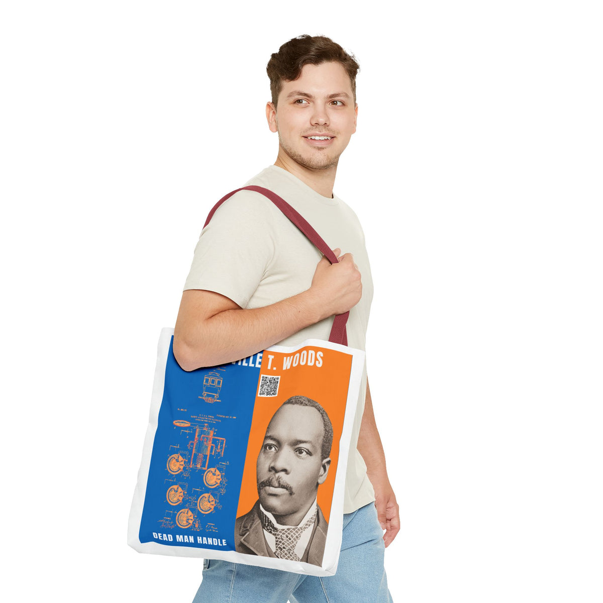 Granville T. Woods Historical Portrait Tote Bag - White (City Champs)