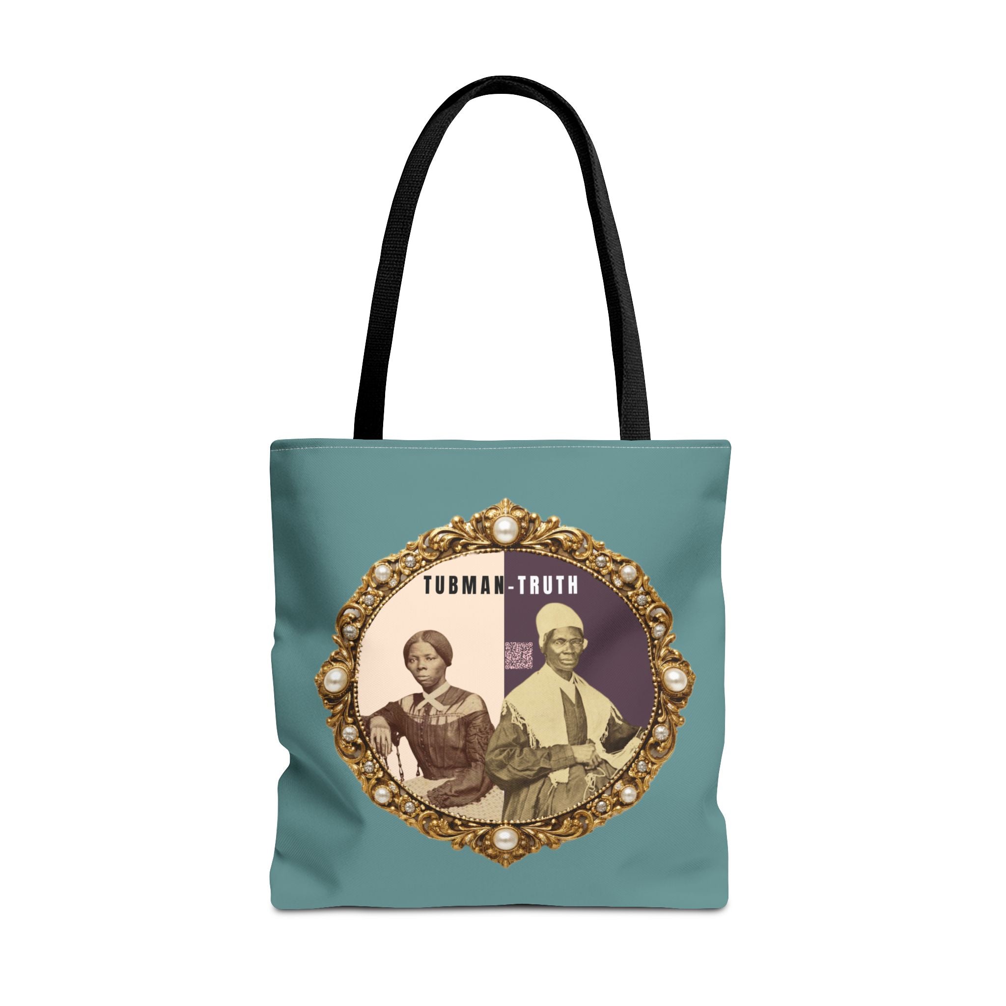 Tubman-Truth Brooch Graphic Tote Bag (Dark Teal)