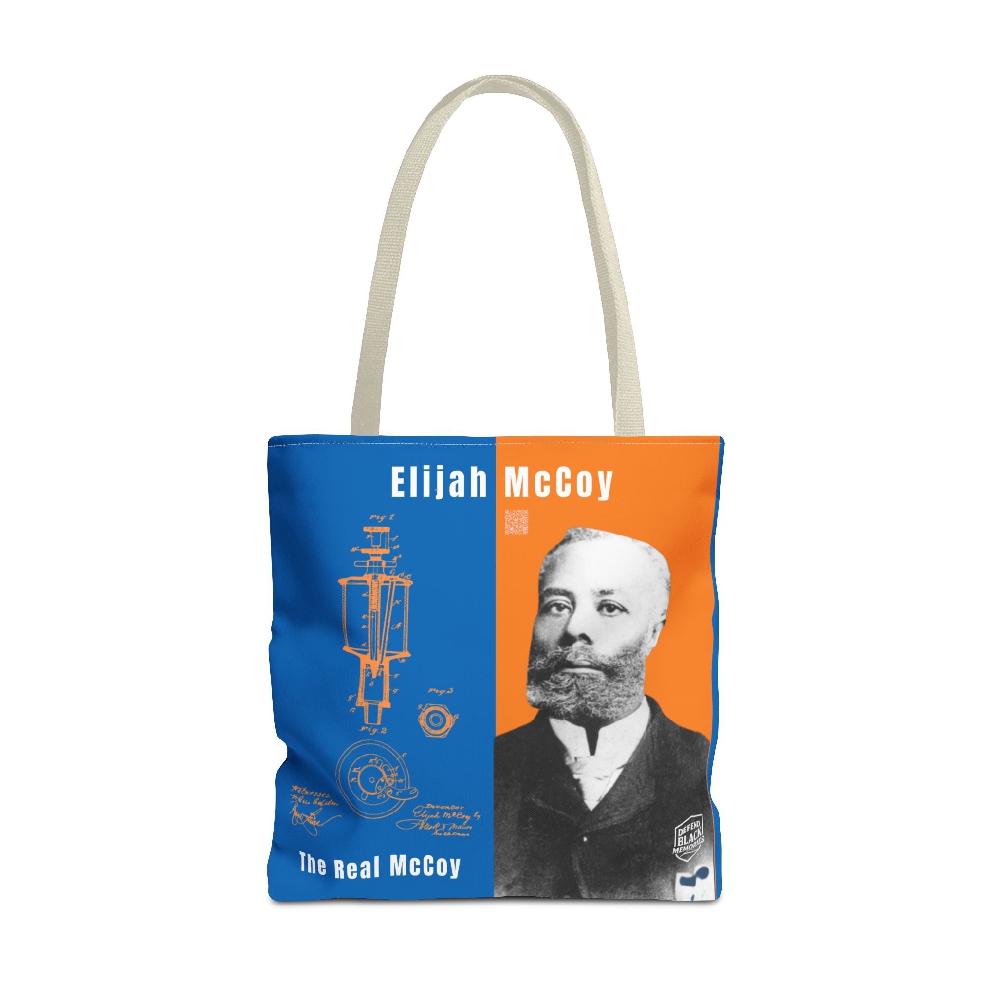 Elijah McCoy 'The Real McCoy' Tote Bag — Inspirational History Tribute (White)
