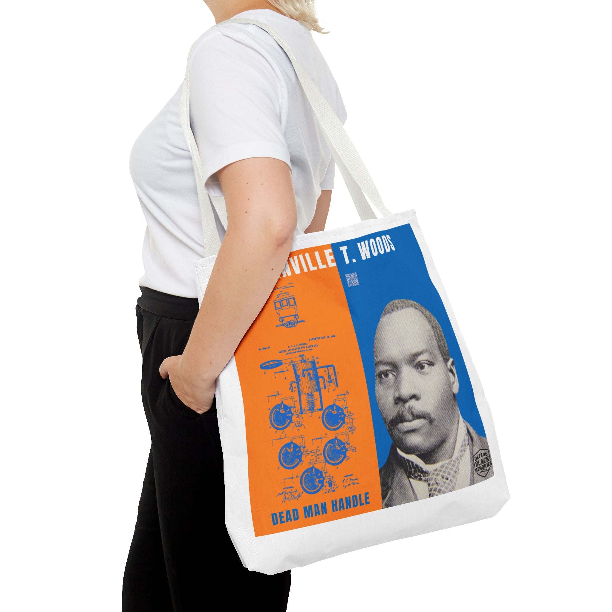 Granville T. Woods Historical Portrait Tote Bag - White (City Champs)