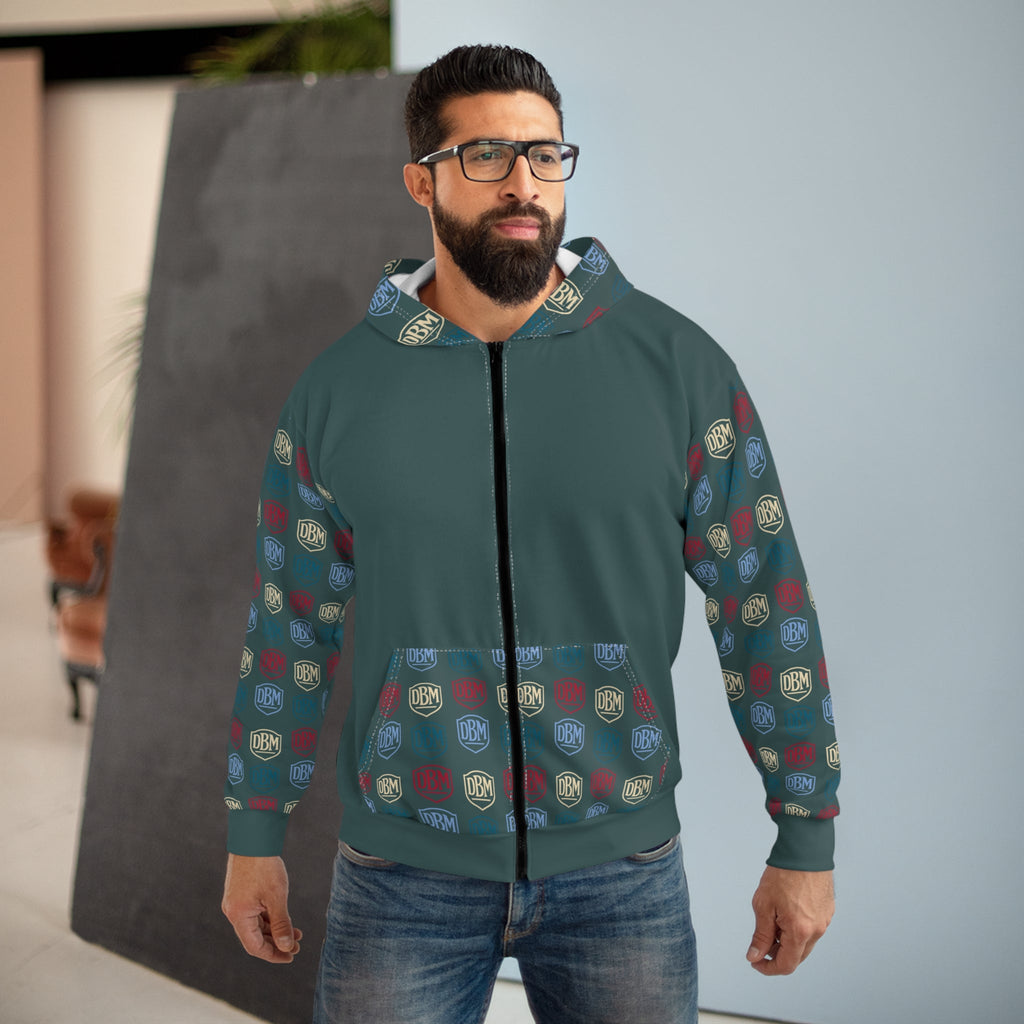 Jan Ernst Matzeliger  AOP Back Graphic, Zip Hoodie (Grey)