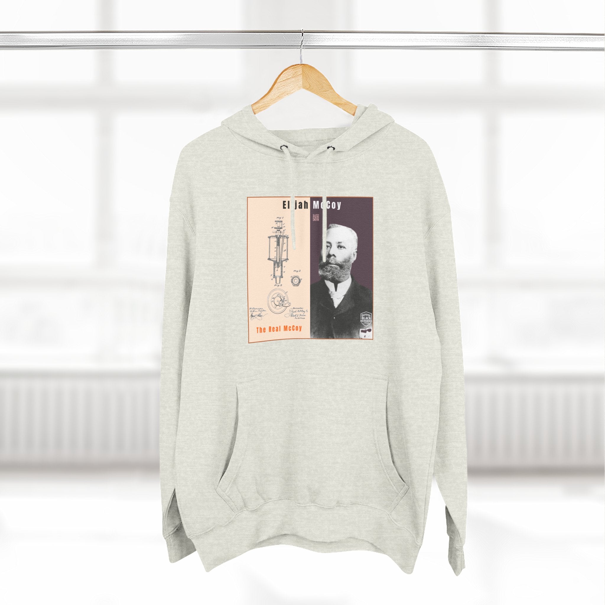Elijah McCoy Three-Panel Design Hoodie-Historic Black Portrait Pullover (City Champs)