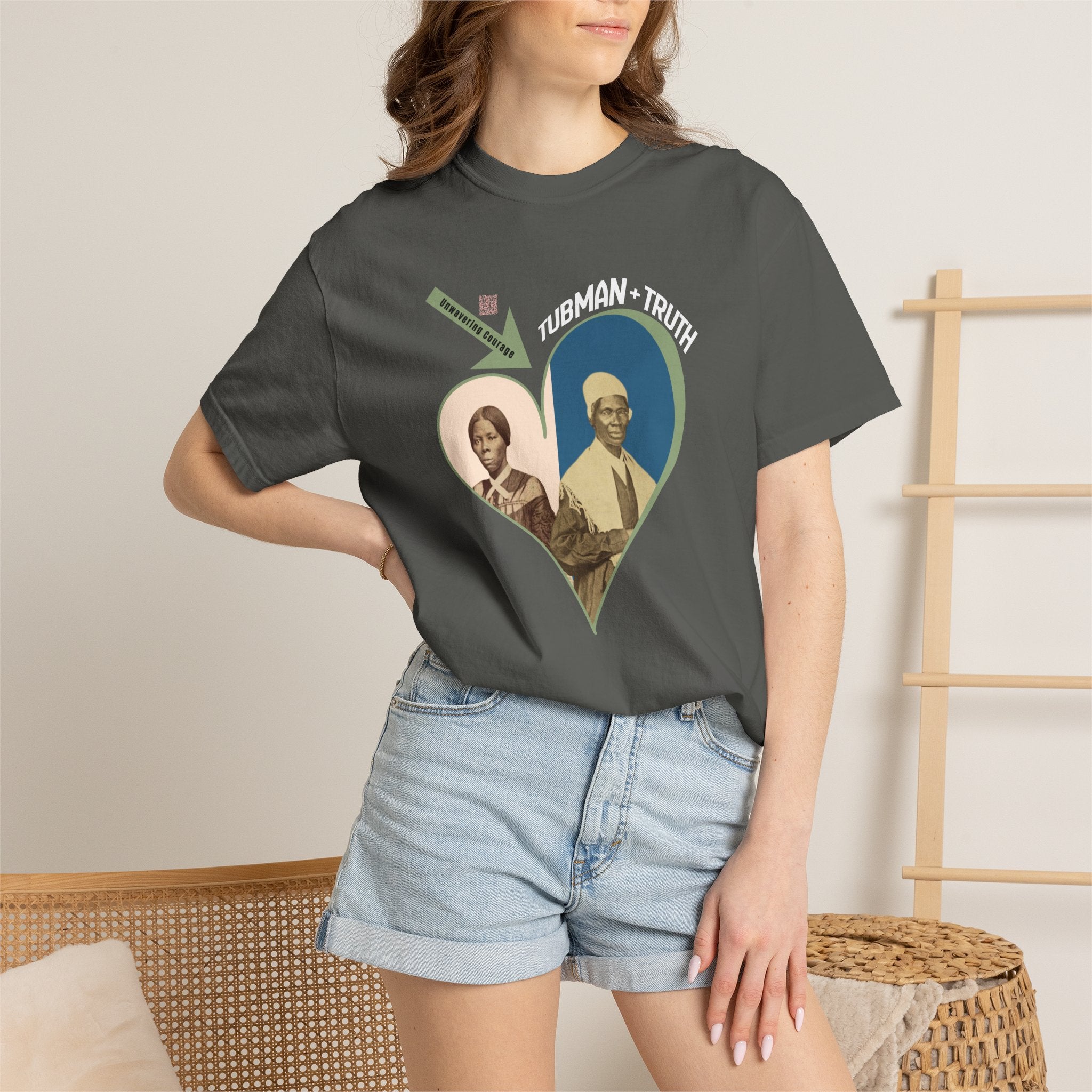 Harriet Tubman & Sojourner Truth, Heart Courage Inspirational Historical Women T‑Shirt