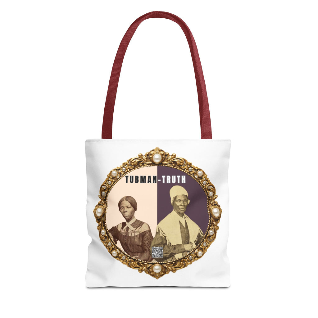 Tubman-Truth Brooch Graphic Tote Bag (White)