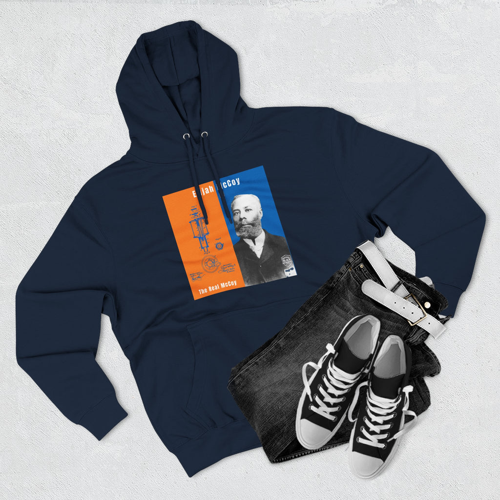 Elijah McCoy Three-Panel Design Hoodie-Historic Black Portrait Pullover (City Champs)