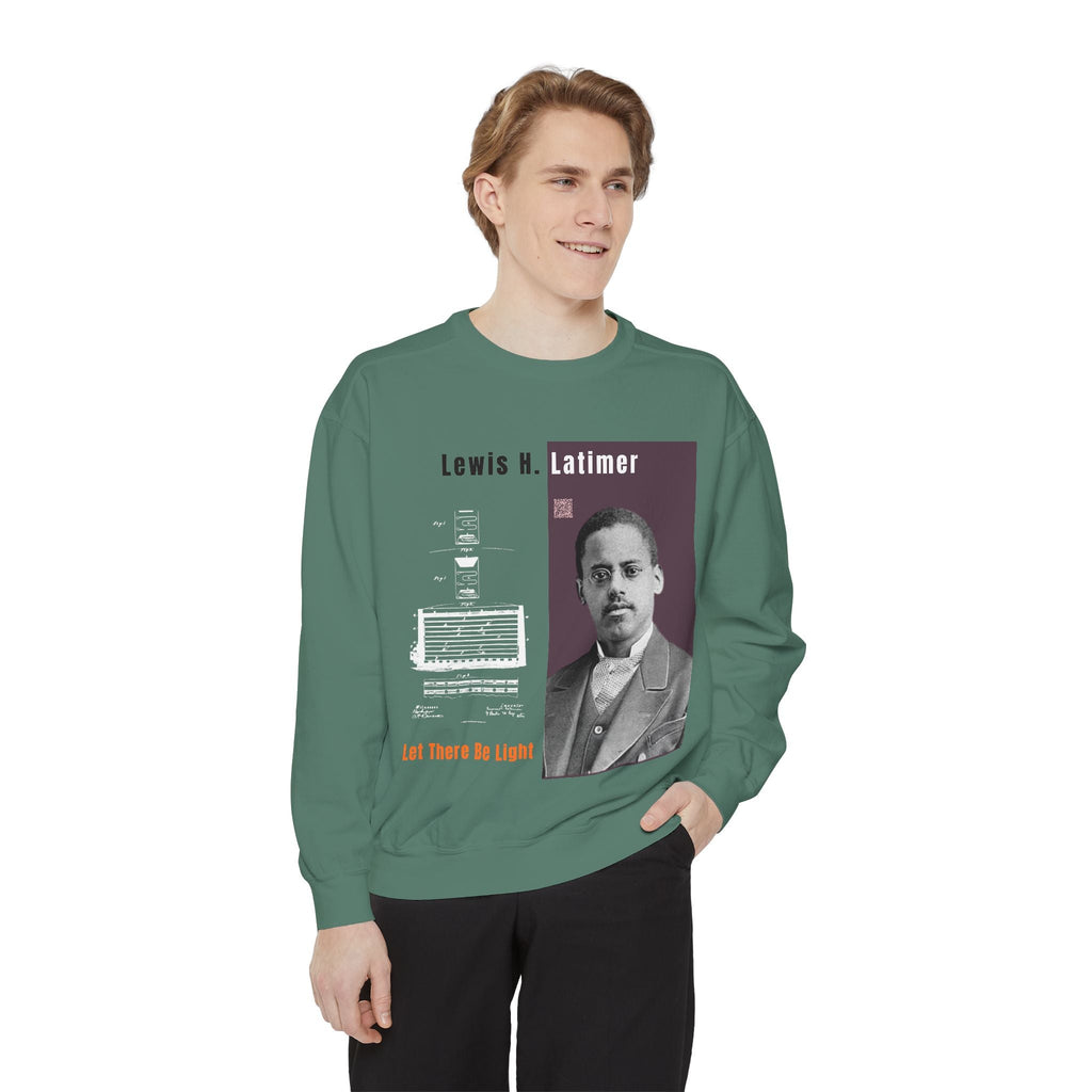 Defend Black Memories: Lewis Latimer Unisex Garment-Dyed Sweatshirt
