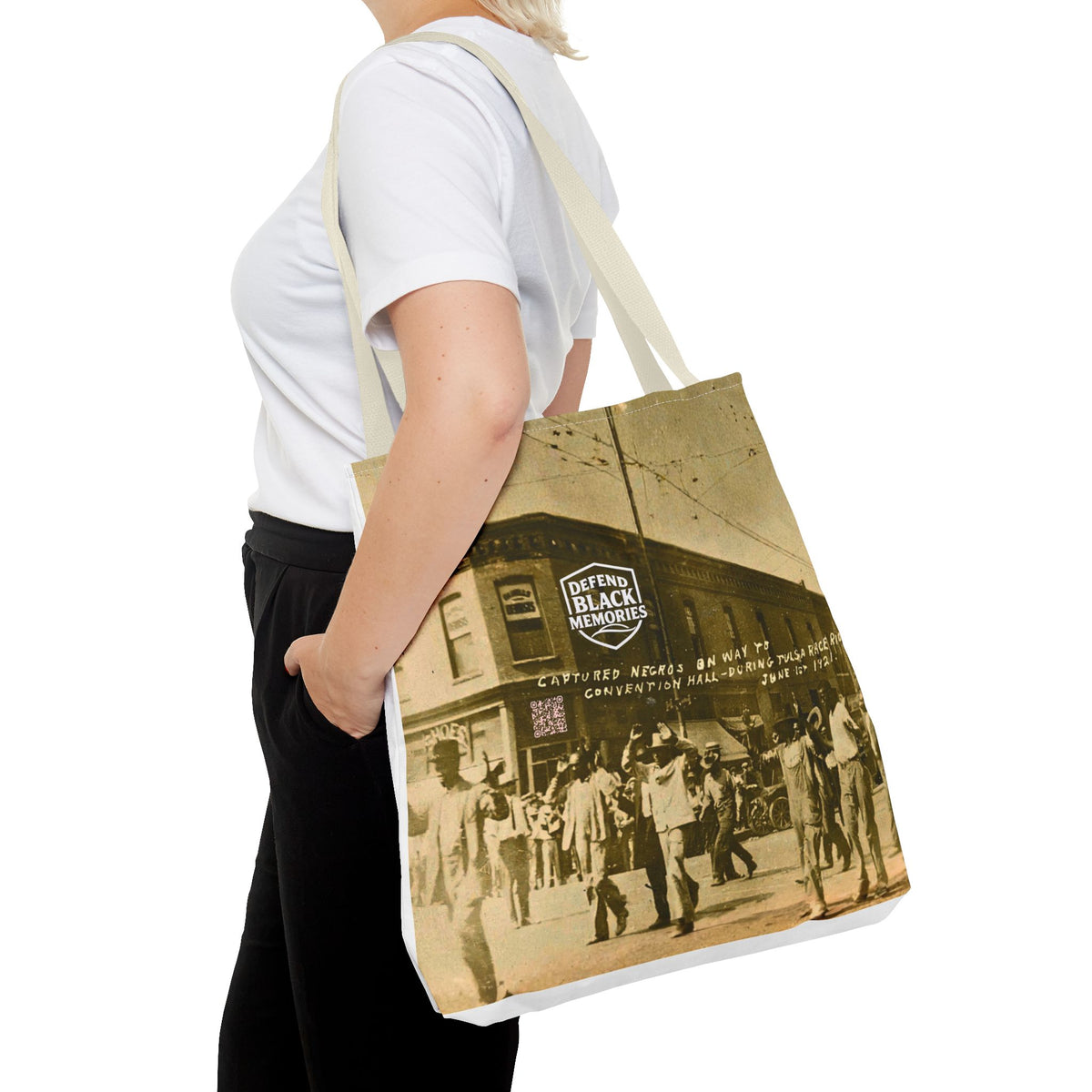 Tulsa Massacre 'Hands Up" Tote Bag (White)