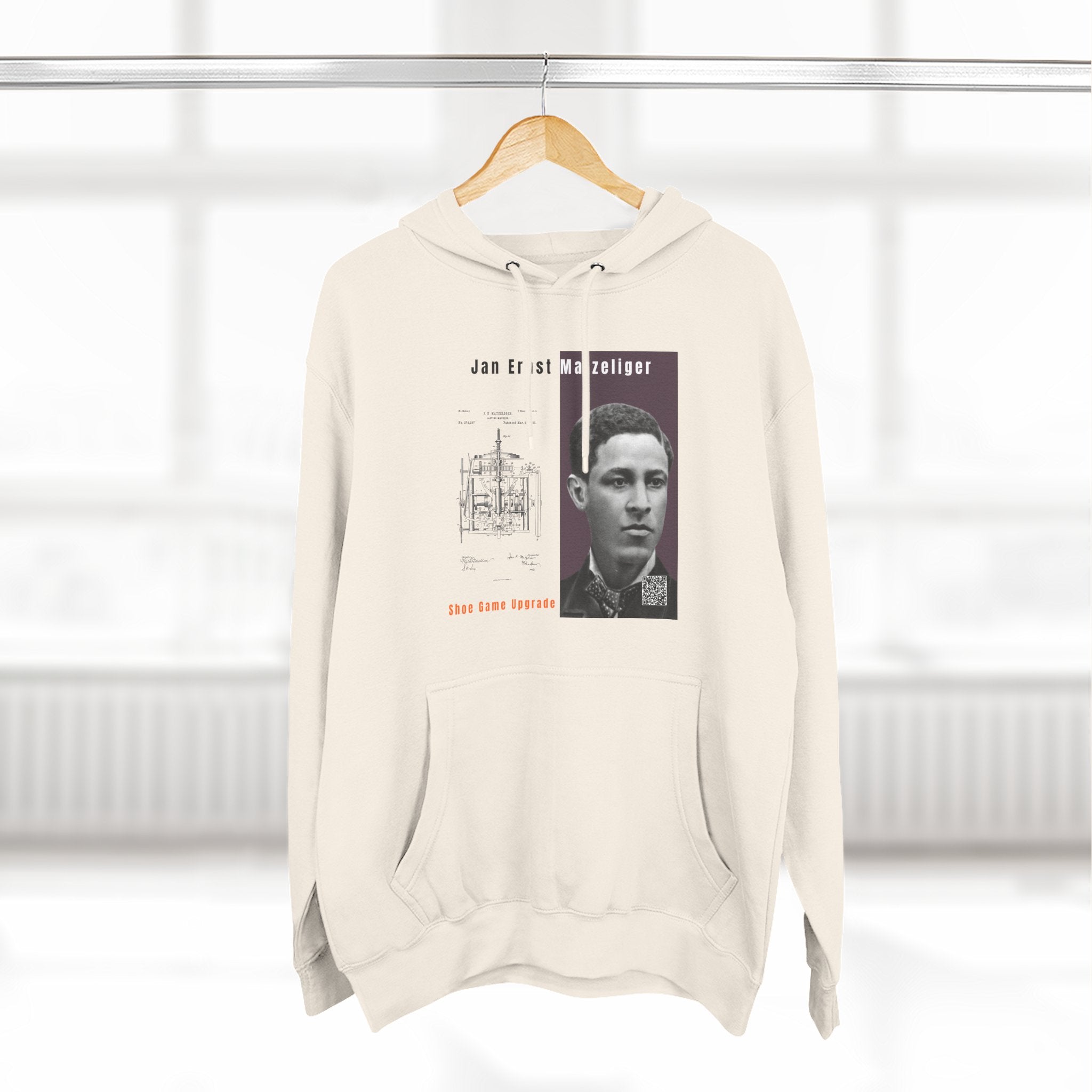 Defend Black Memories: Jan E. Matzeliger Three-Panel Historic Black Portrait Hoodie