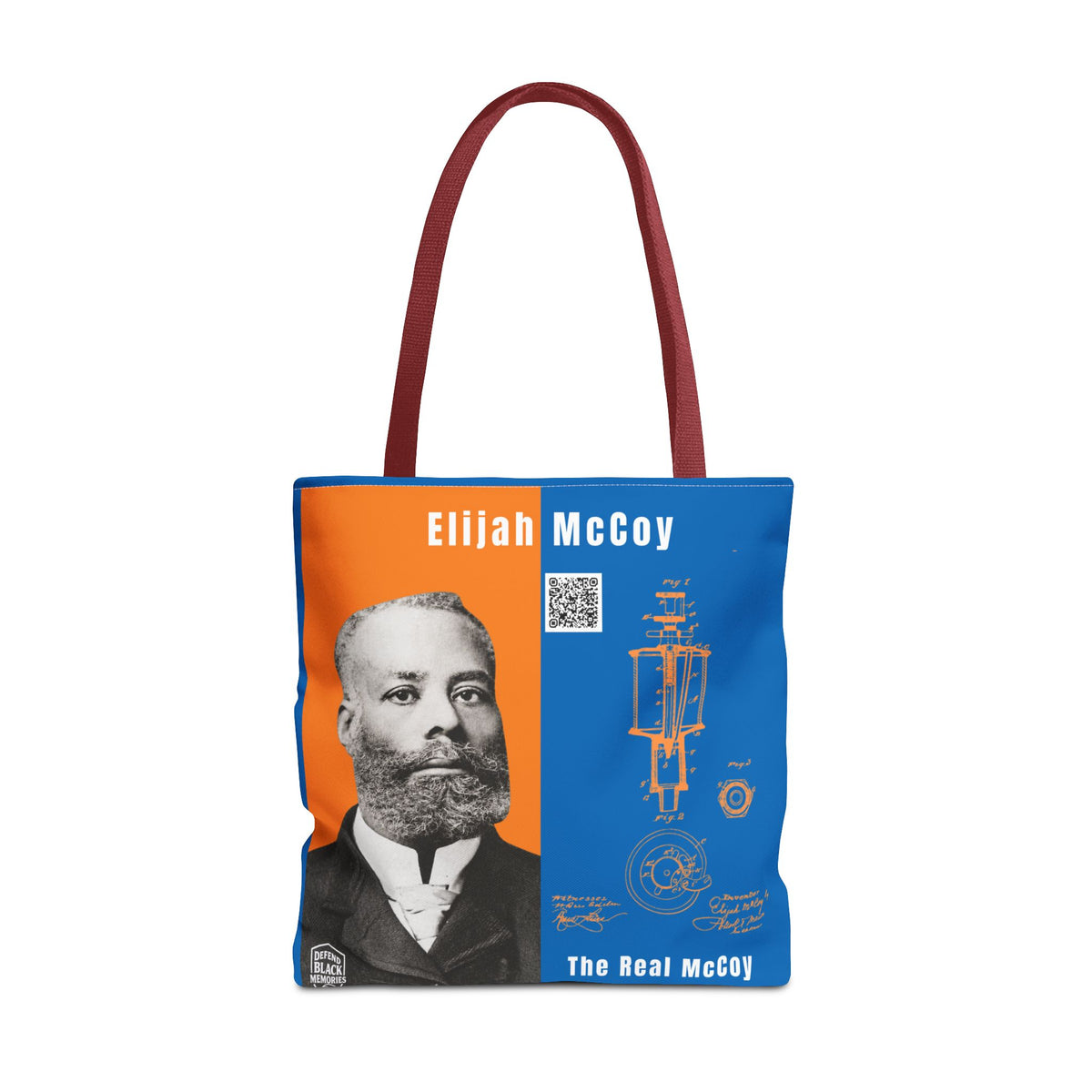 Elijah McCoy 'The Real McCoy' Tote Bag — Inspirational History Tribute (White)