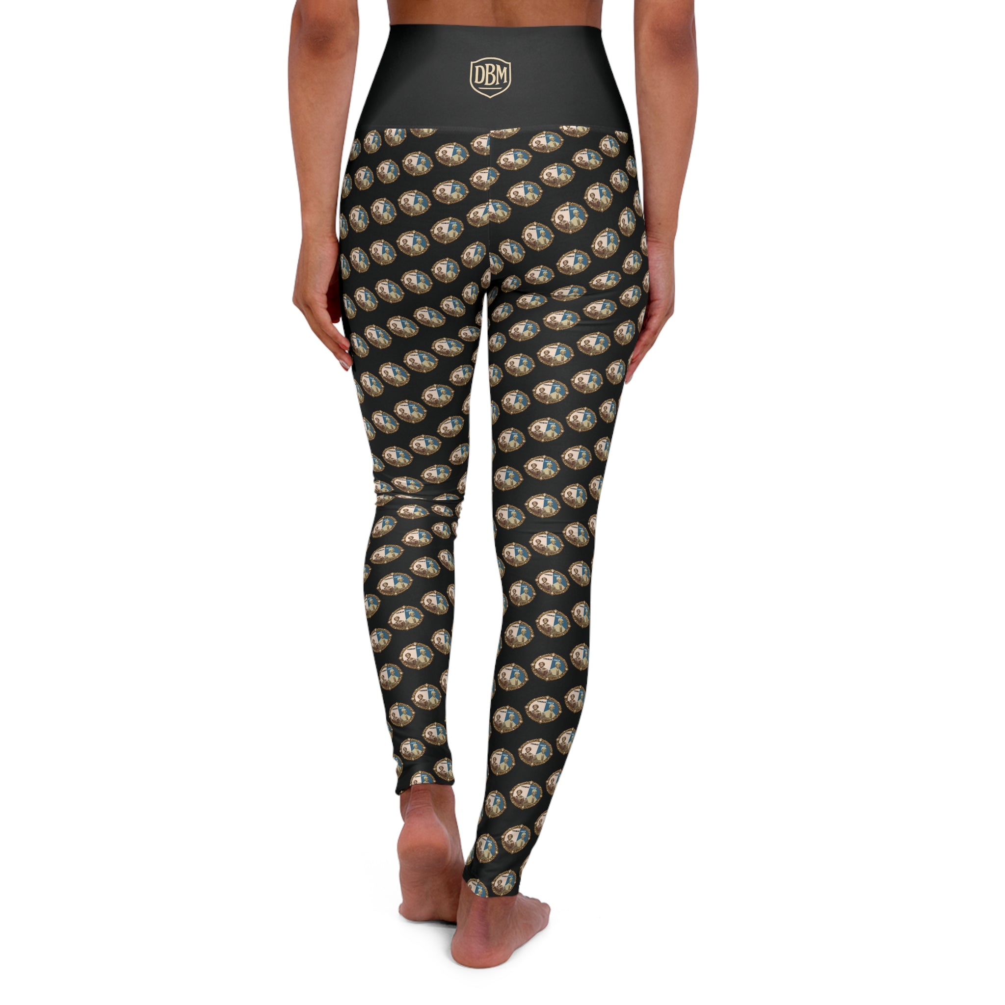 Tubman-Truth Brooch Design, High Waisted Yoga Leggings (Black)