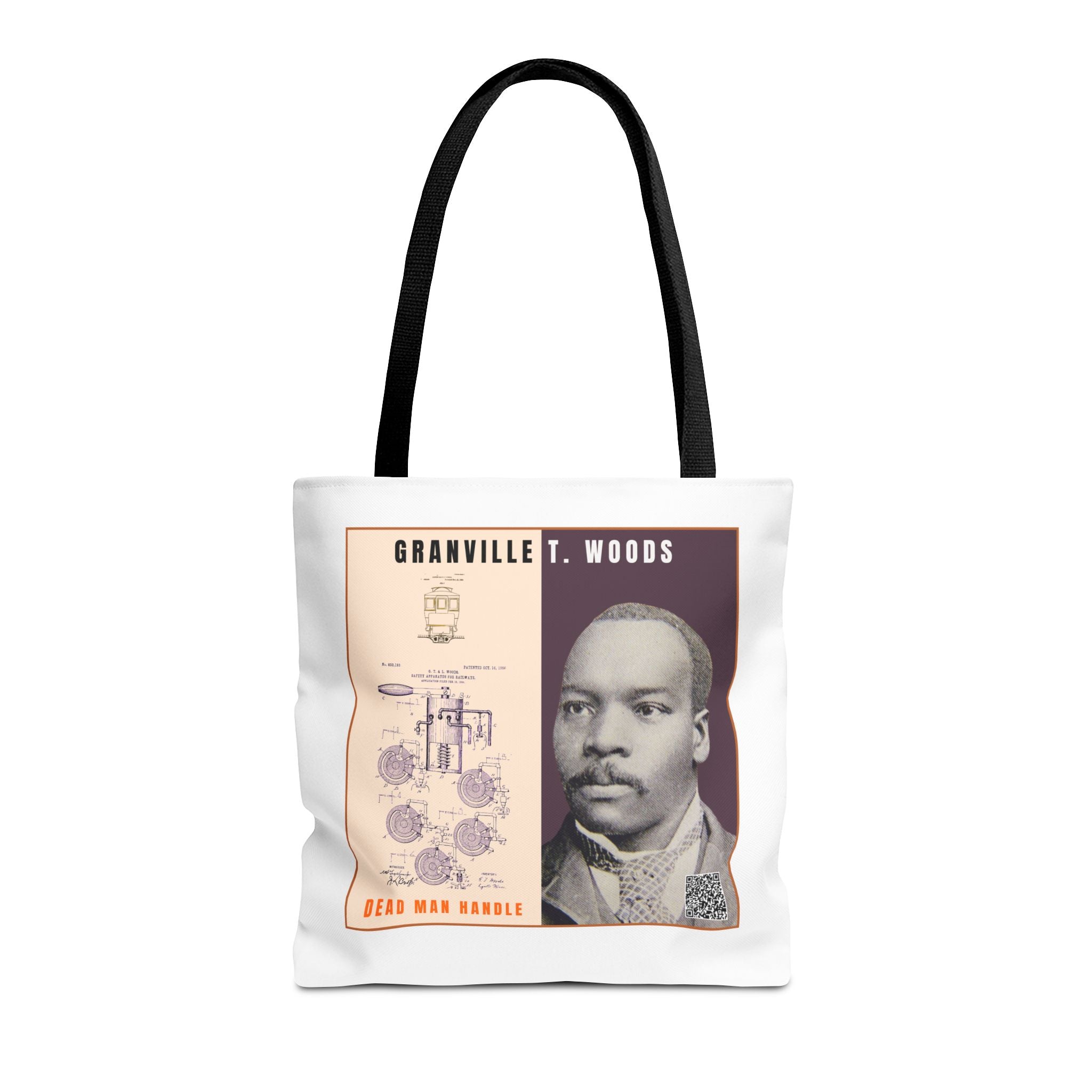 Granville T. Woods Historical Portrait Tote Bag (White)