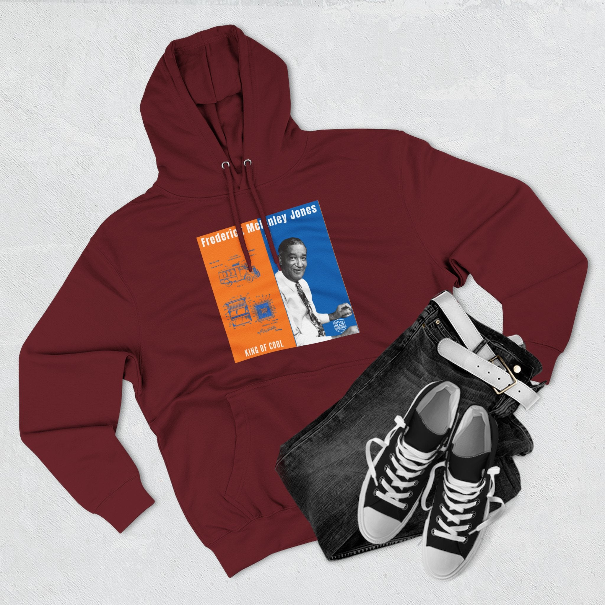 Frederick McKinley Jones, Unisex, Three-panel Historical Portrait Hoodie (City Champs)