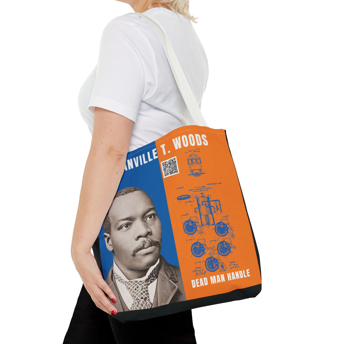 Granville T. Woods Historical Portrait Tote Bag -Turquoise (City Champs)