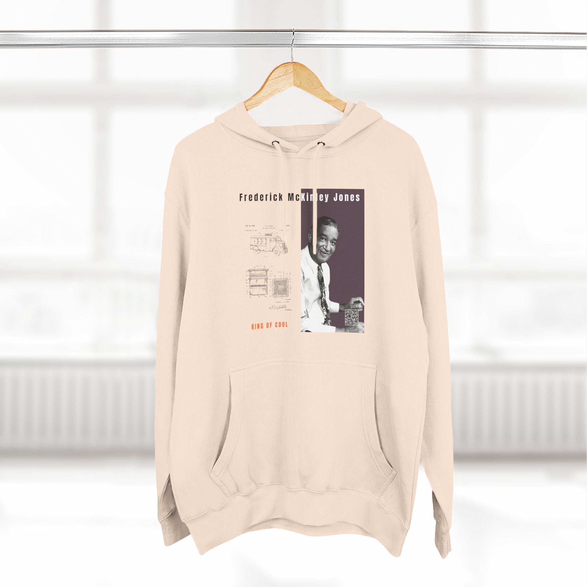 Frederick McKinley Jones, Unisex, Three-panel Historical Portrait Hoodie