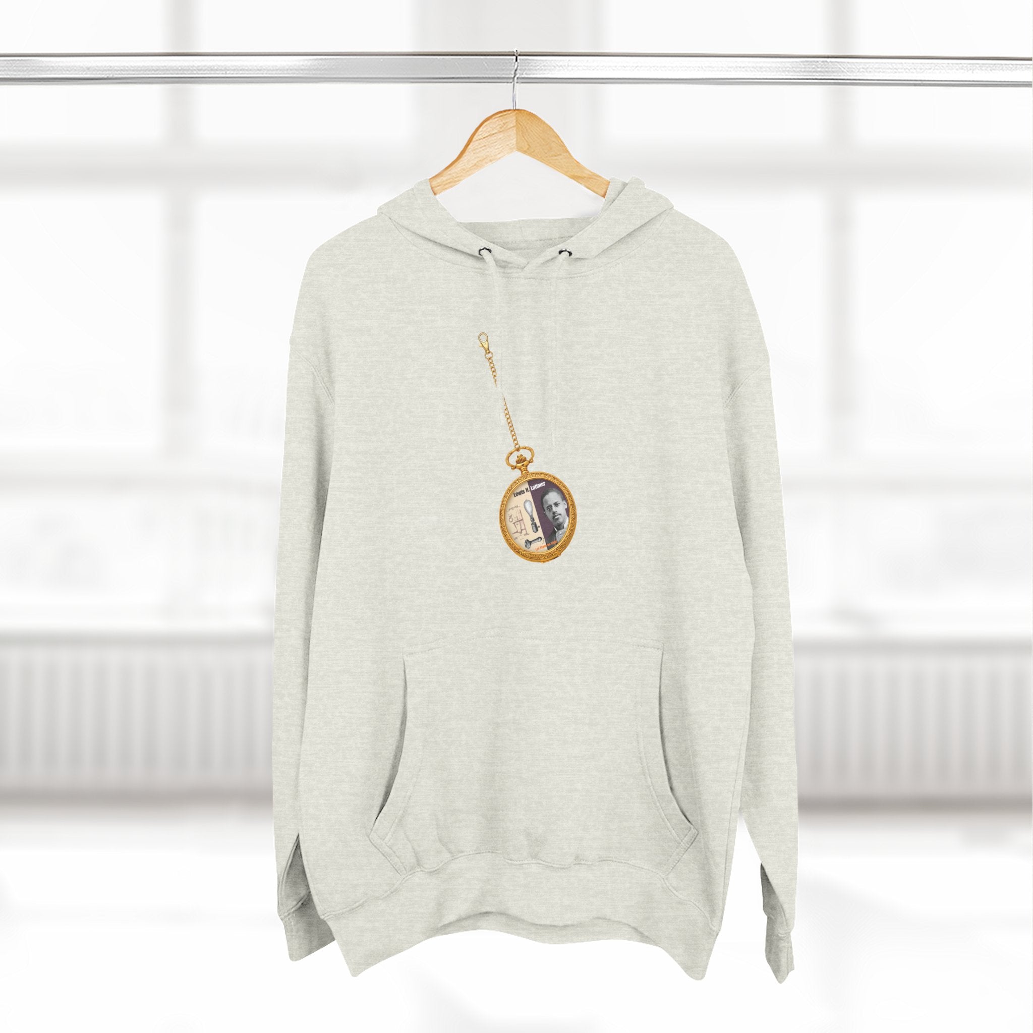 Lewis H Latimer Pocket Watch Three-Panel Fleece Hoodie