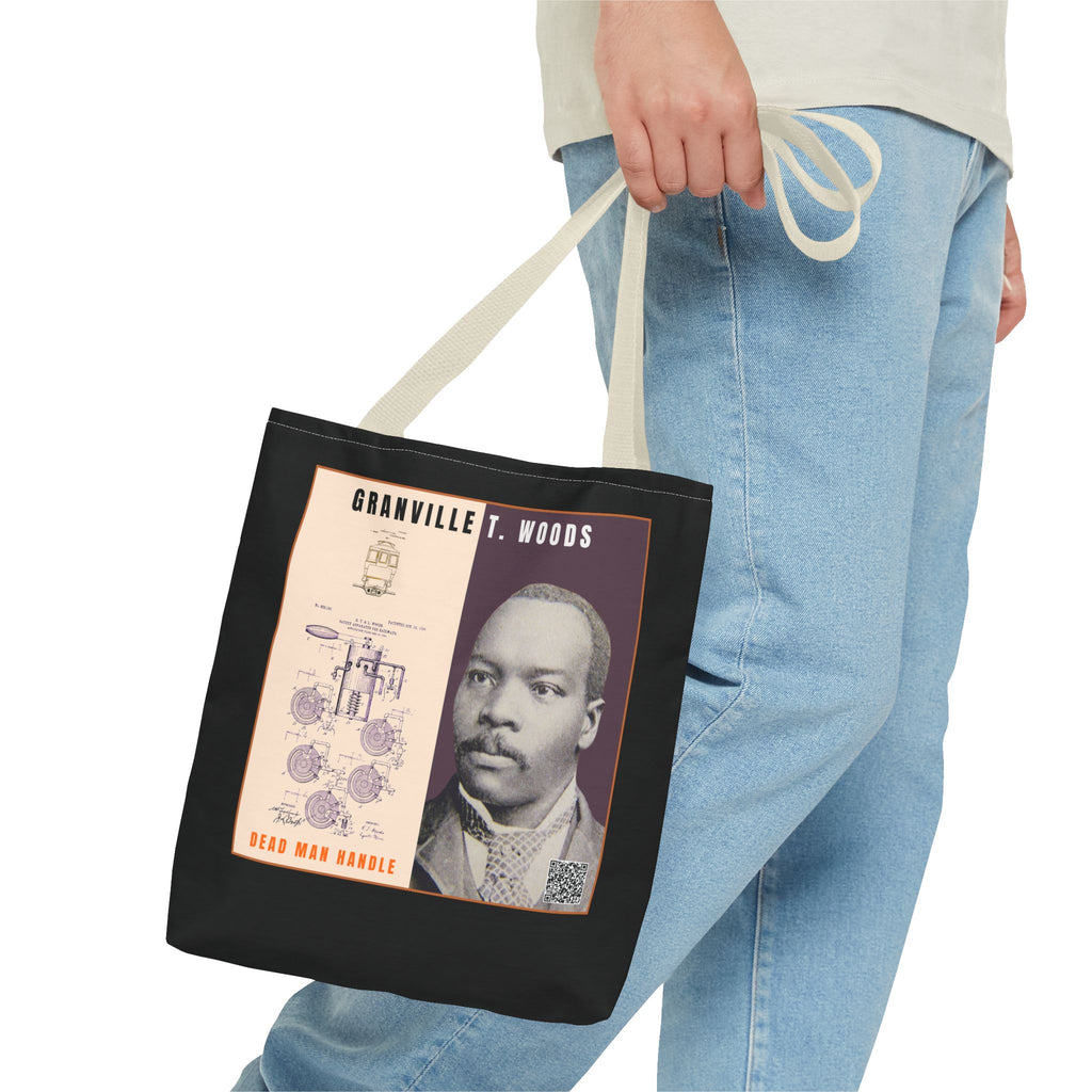 Granville T. Woods Historical Portrait Tote Bag (Black)