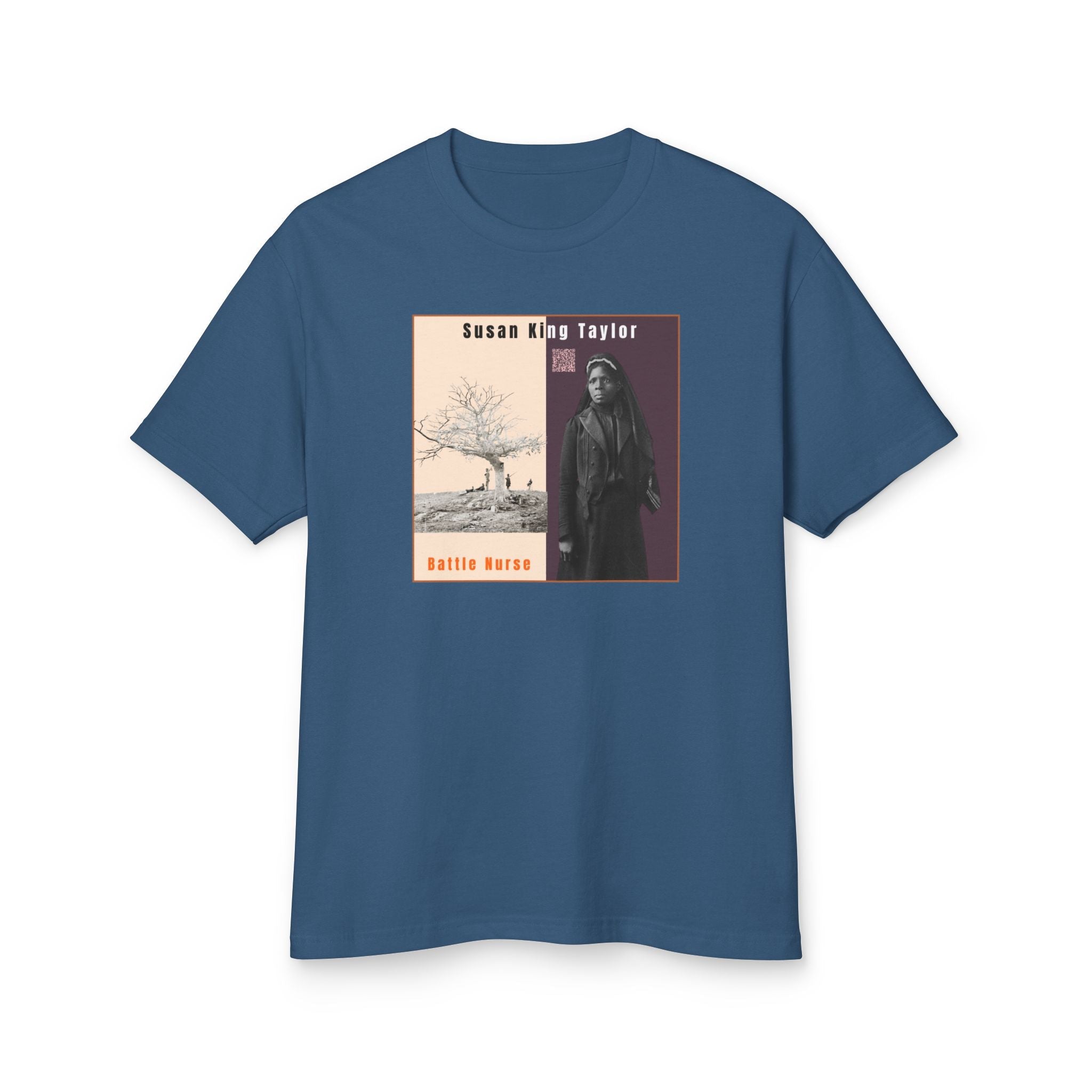 Susan King Taylor, Historical Portrait T-shirt, w/Back Graphic (2-tone),