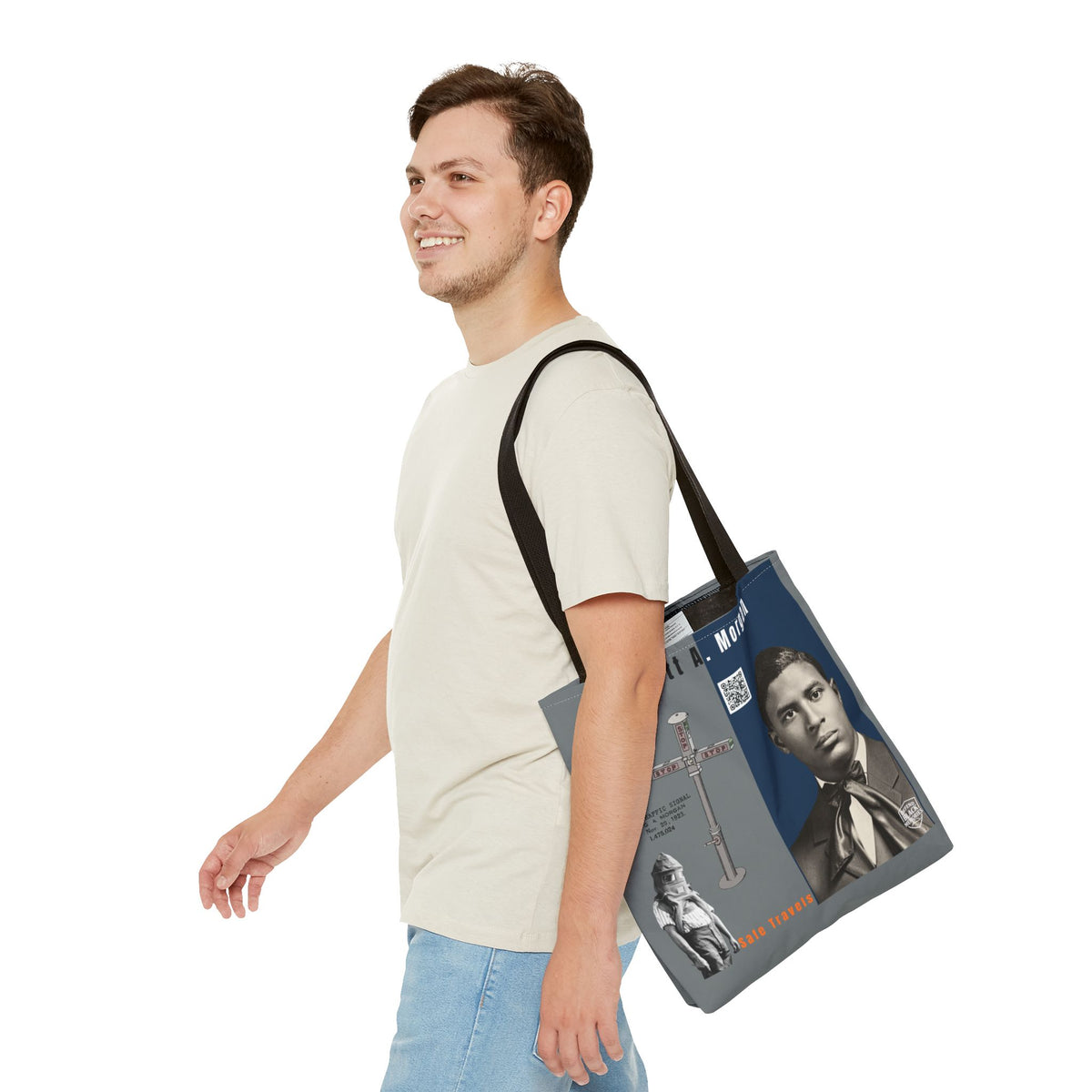 Garrett A. Morgan Historical Portrait Tote Bag (White)