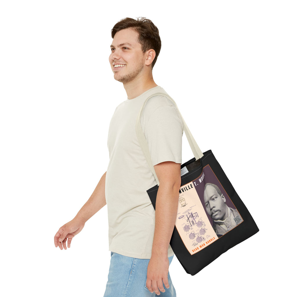 Granville T. Woods Historical Portrait Tote Bag (Black)