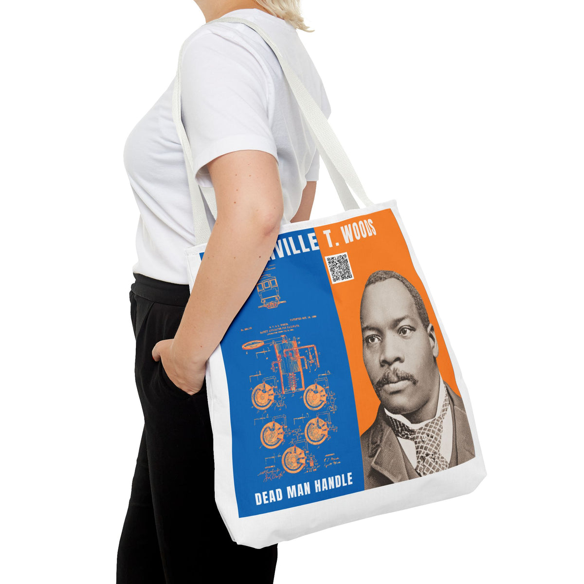 Granville T. Woods Historical Portrait Tote Bag - White (City Champs)