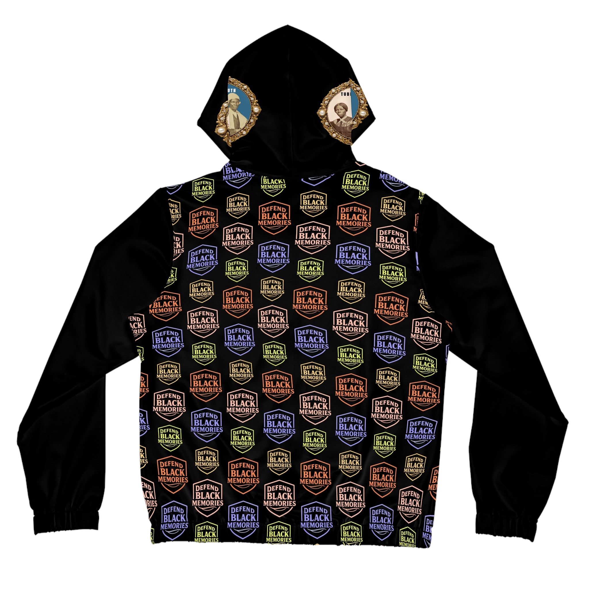 Tubman-Truth, Brooch Design, Full-Zip Hoodie (Black)