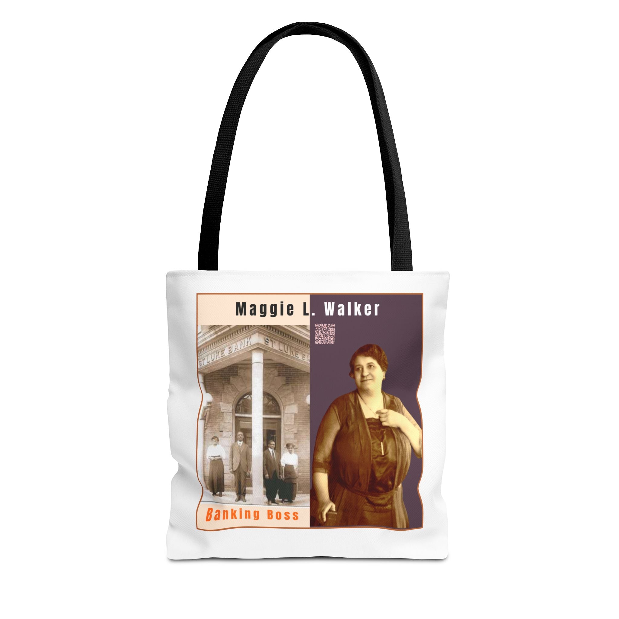 Maggie L. Walker Graphic Tote Bag — Black and Bold Historical Icon Design
