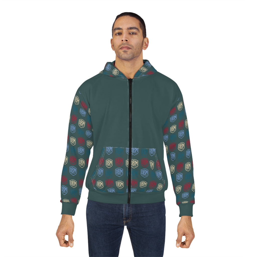 Jan Ernst Matzeliger  AOP Back Graphic, Zip Hoodie (Grey)