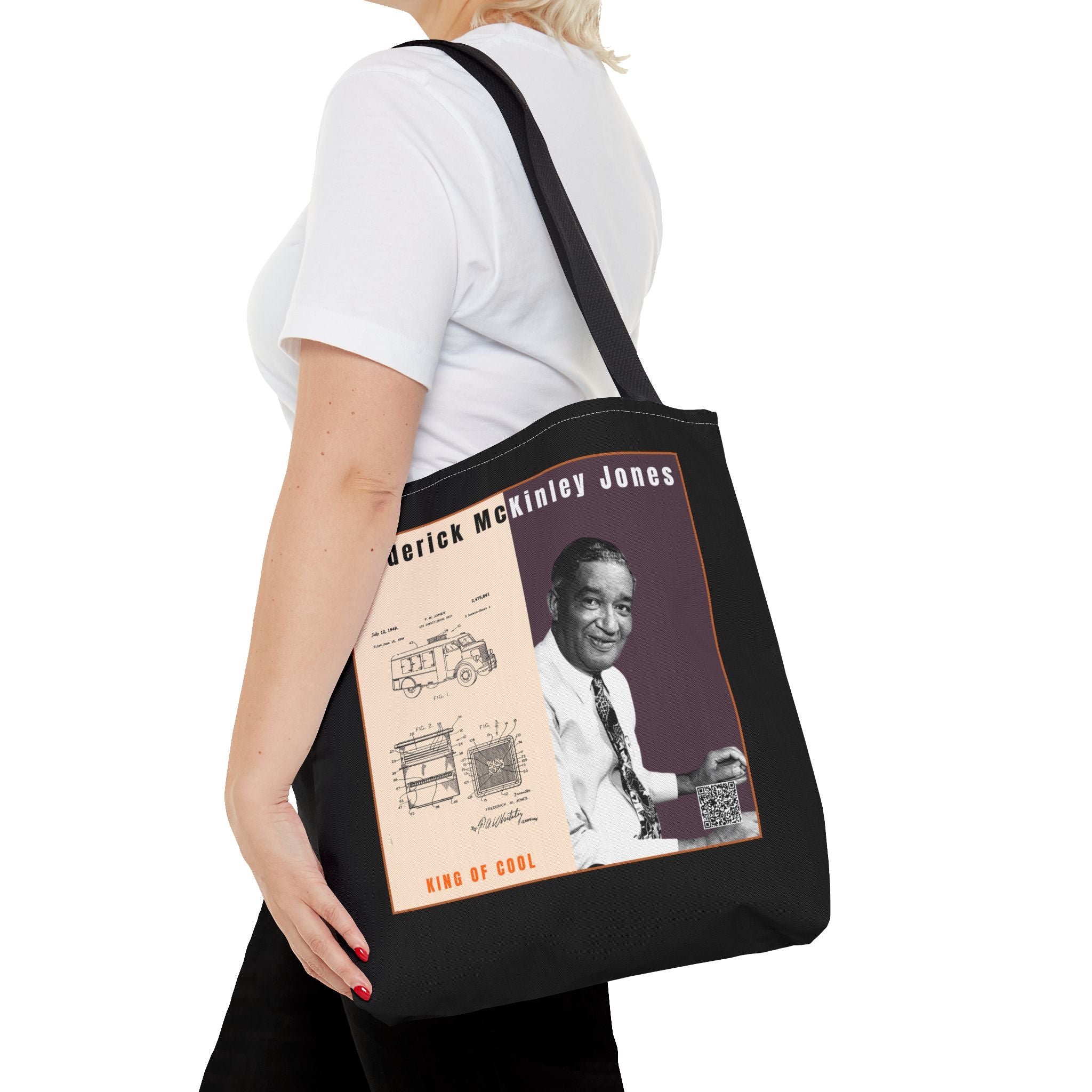 Frederick McKinley Jones, Historical Portrait Tote Bag (Black)