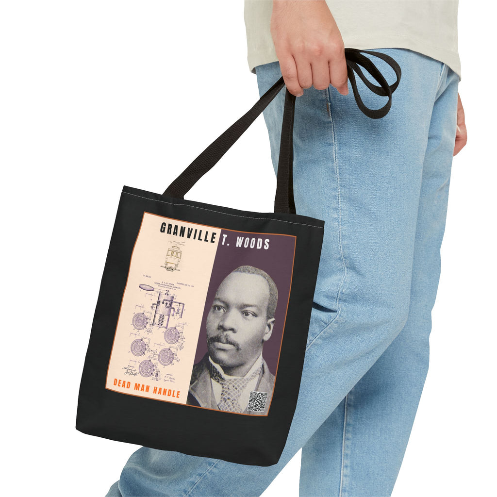 Granville T. Woods Historical Portrait Tote Bag (Black)