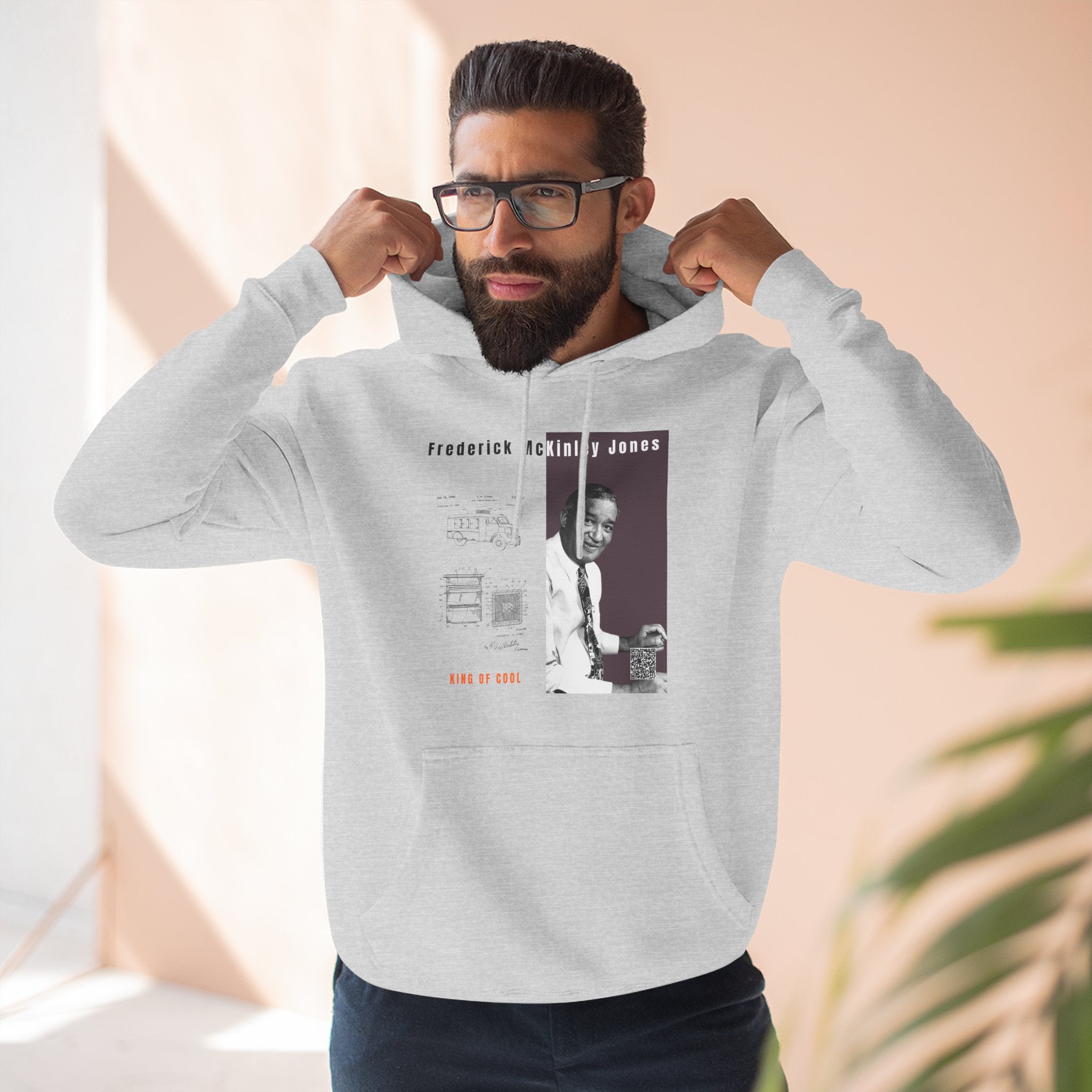 Frederick McKinley Jones, Unisex, Three-panel Historical Portrait Hoodie