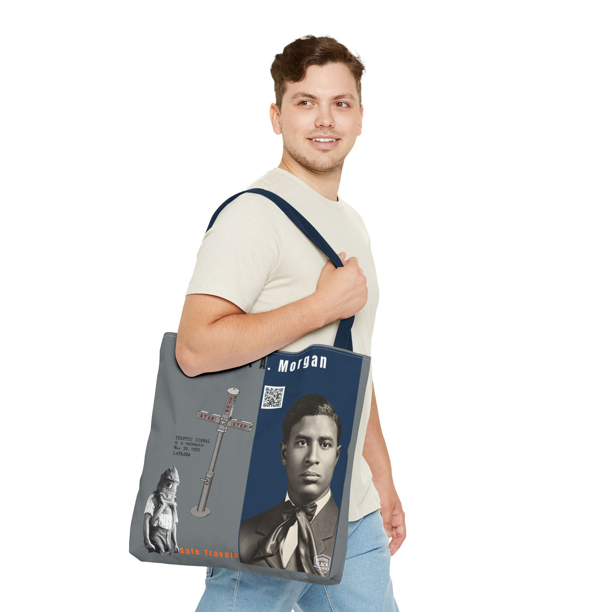 Garrett A. Morgan Historical Portrait Tote Bag (White)