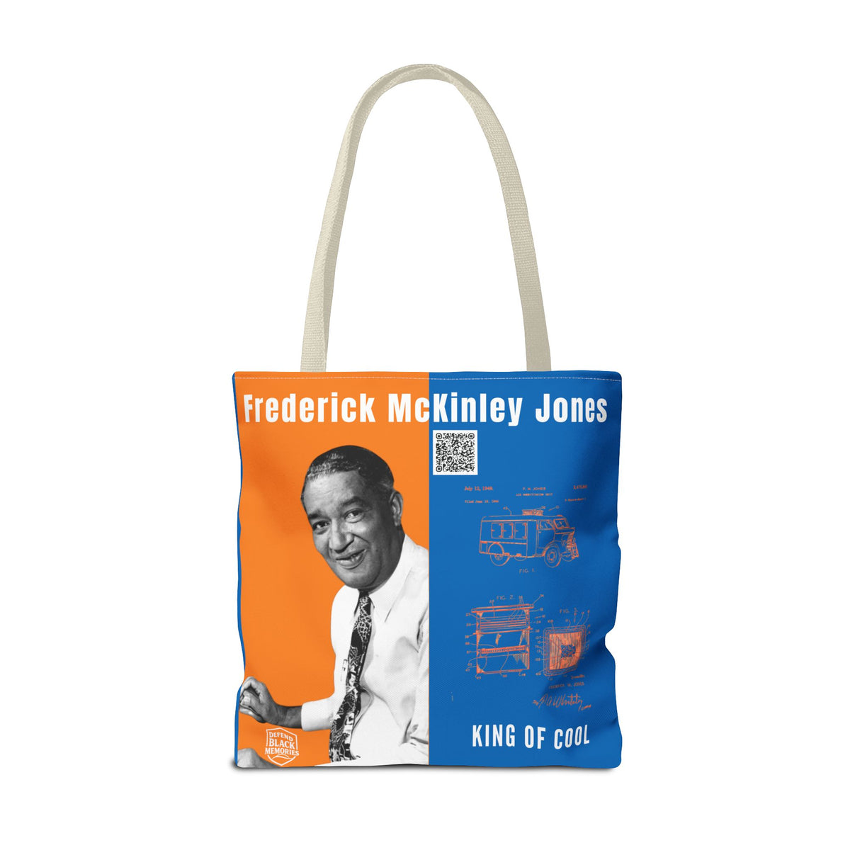 Frederick McKinley Jones, Historical Portrait Tote Bag (Double Side City Champs Blue)
