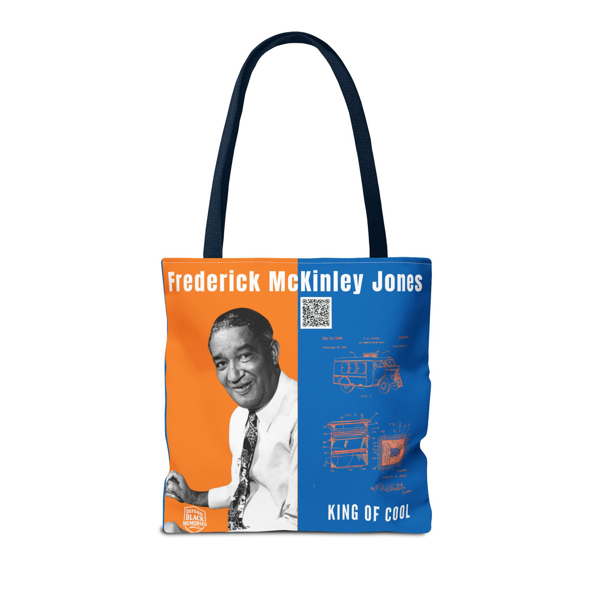 Frederick McKinley Jones, Historical Portrait Tote Bag (Double Side City Champs Blue)
