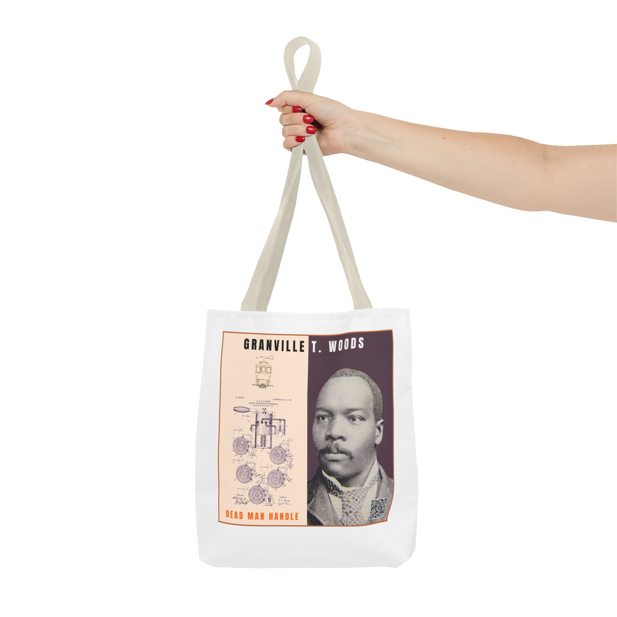 Granville T. Woods Historical Portrait Tote Bag (White)