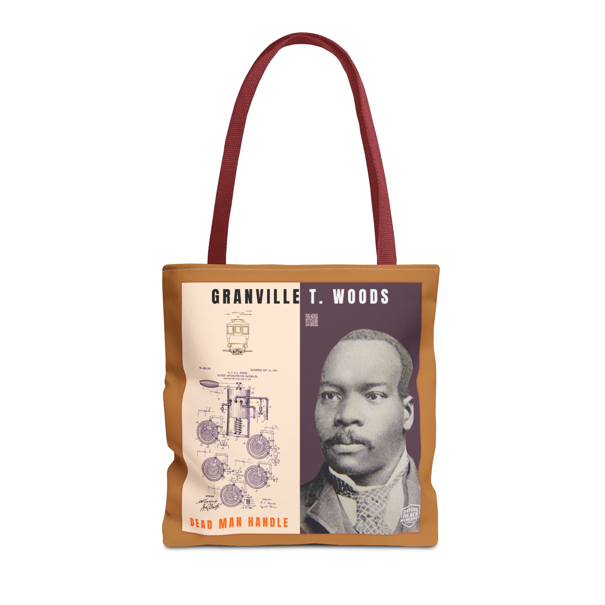 Granville T. Woods Historical Portrait Tote Bag (Light Brown)