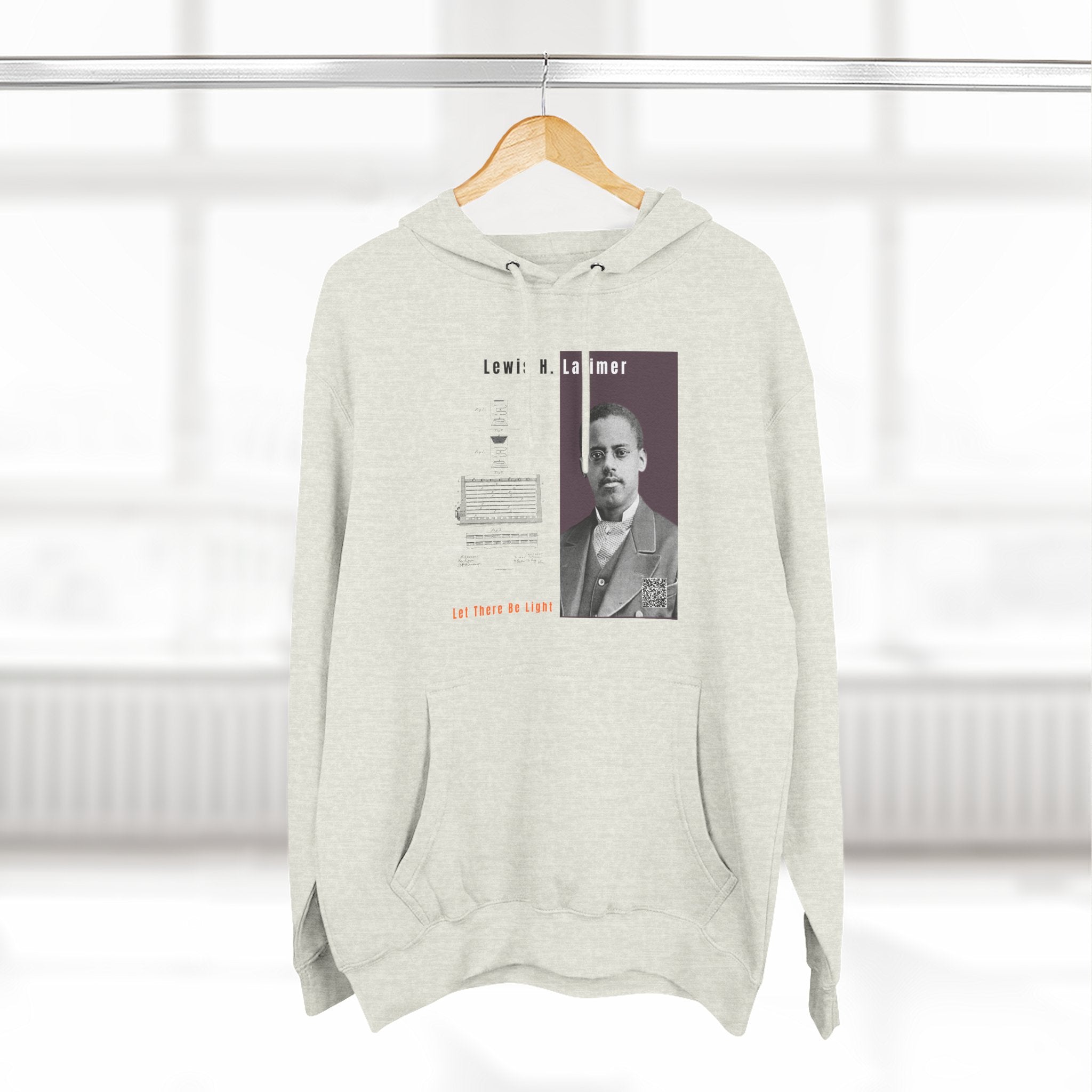 Defend Black Memories: Lewis H. Latimer Three-panel Historical Black Portrait Hoodie